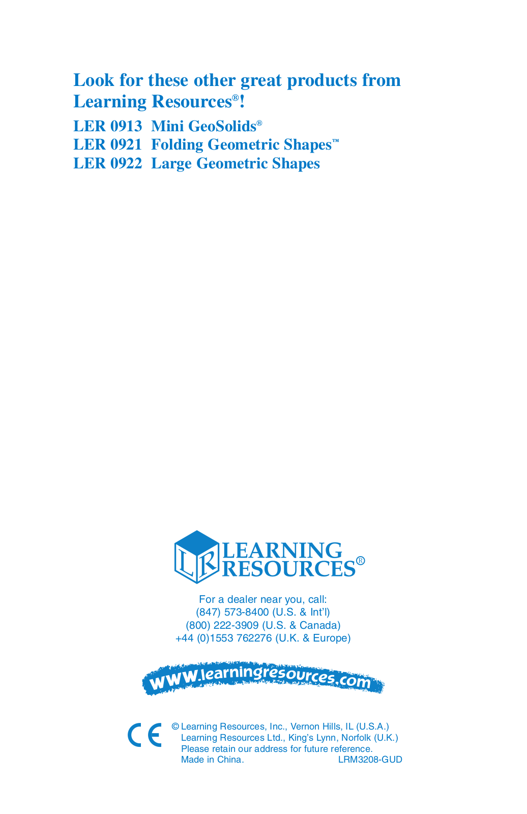 Learning Resources LRM320B-GUD User Manual