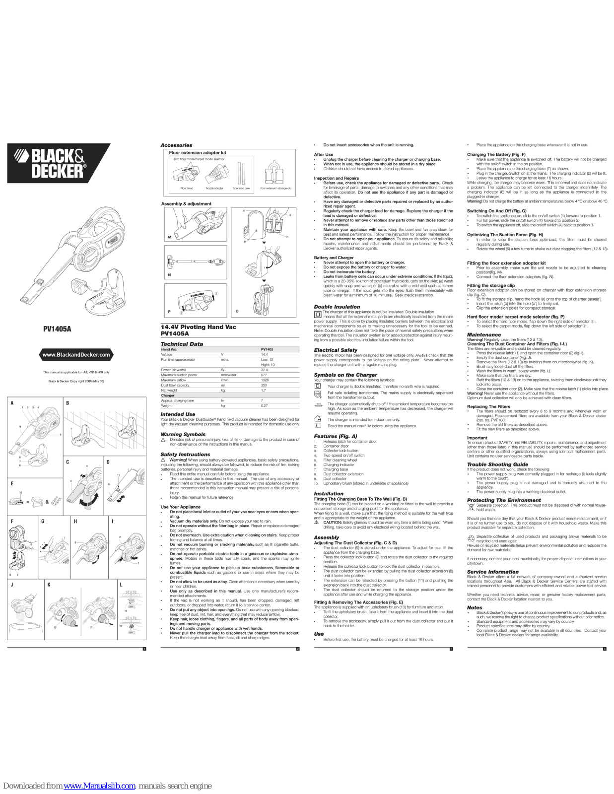 Black & Decker PV1405A User Manual