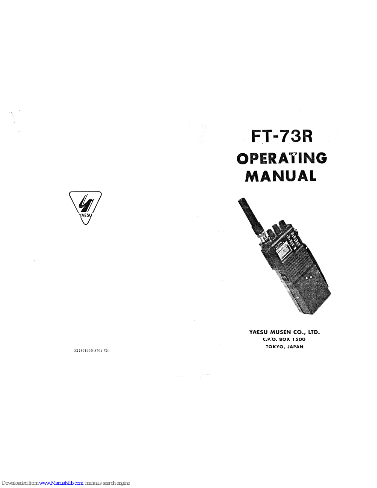 Yaesu FT-73R Operating Manual