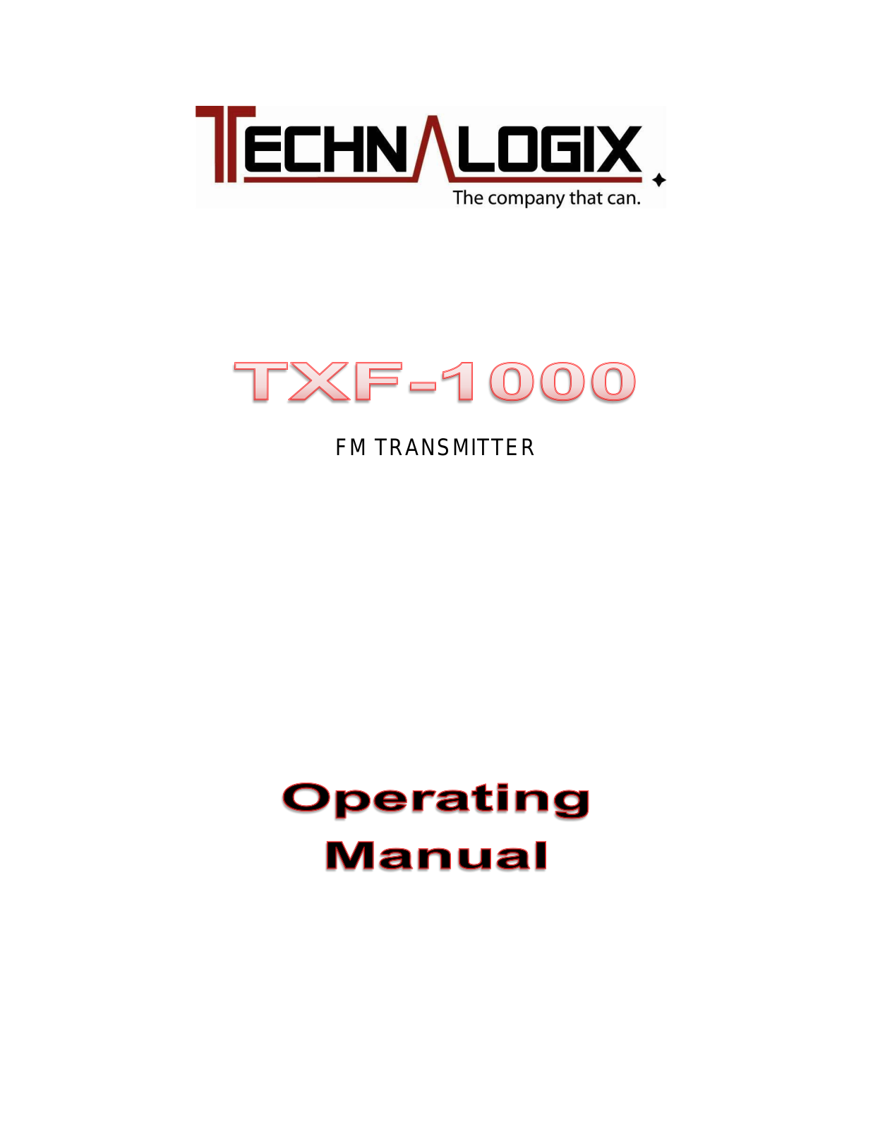 Technalogix TXF1000 Users Manual