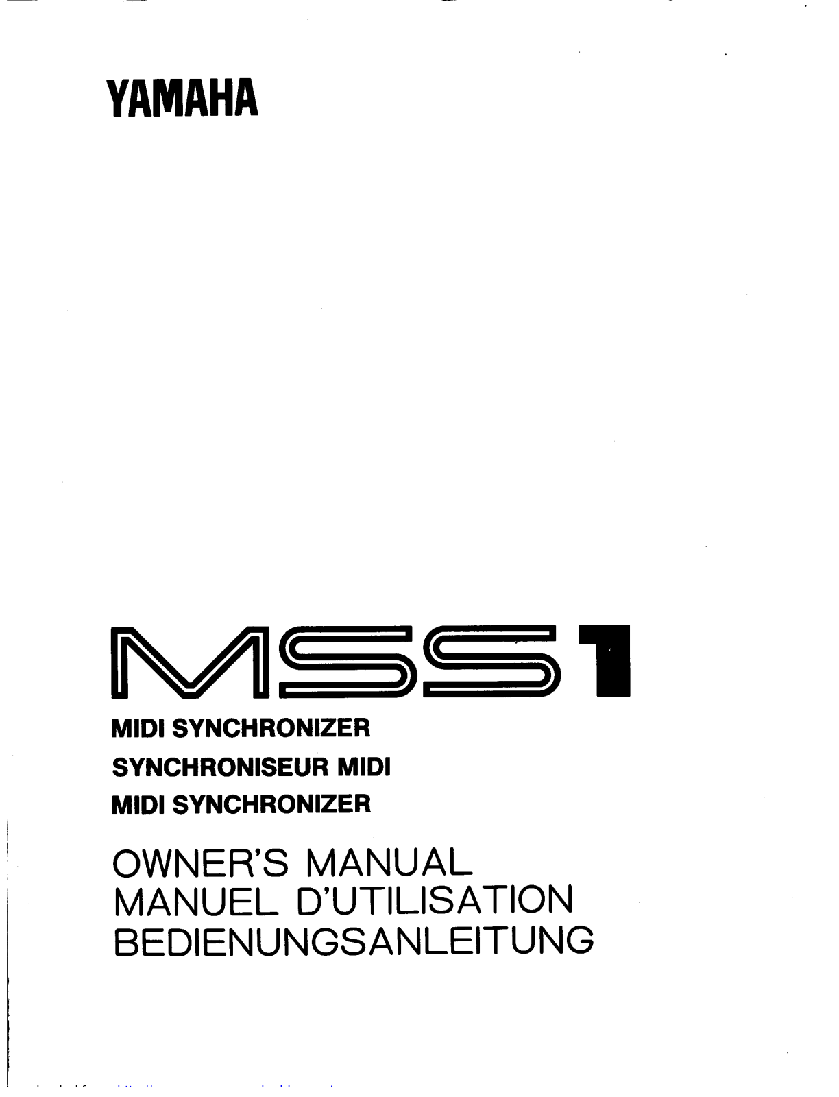 Yamaha Audio MSS1 User Manual