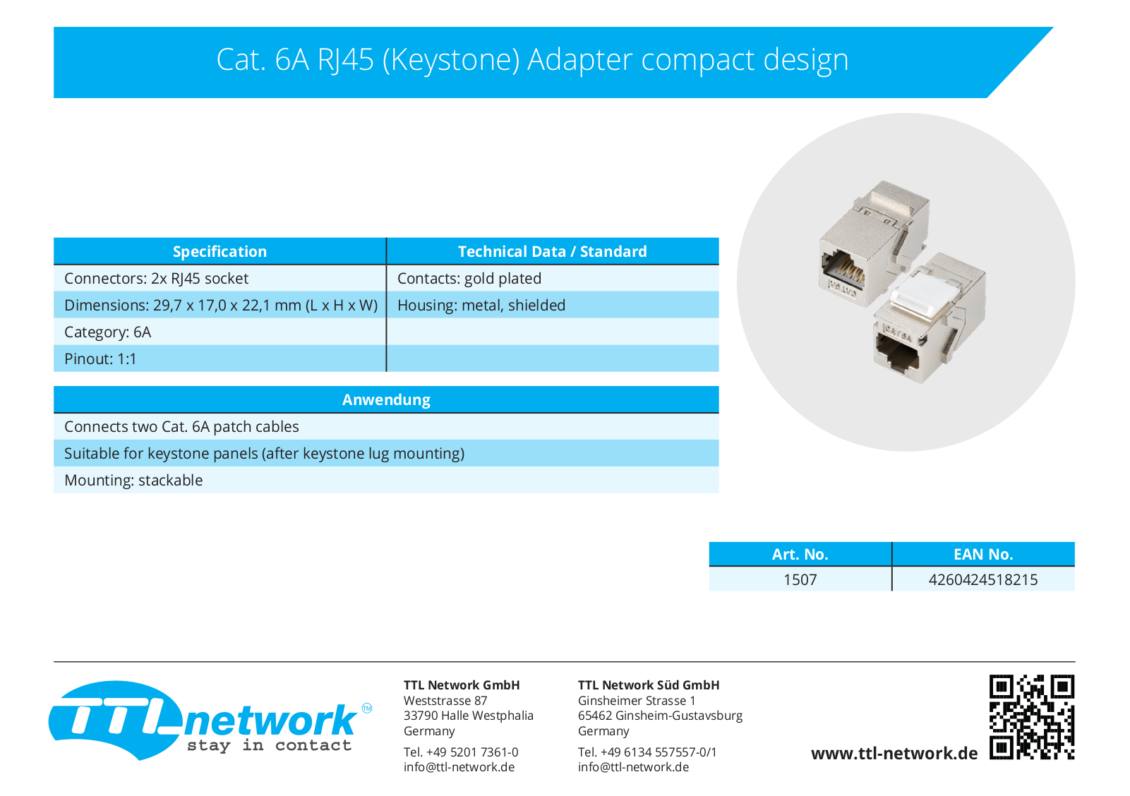 TTL NETWORK TTL 1807 Datasheet - ManualMachine.com