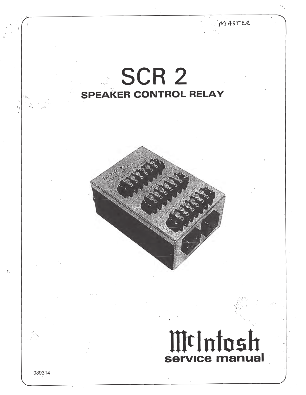 McIntosh SCR-2 Service manual