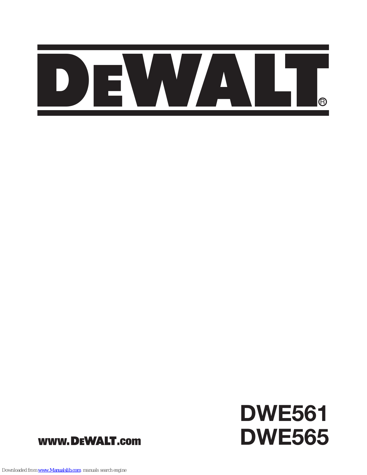 DeWalt DWE561, DWE565 User Manual