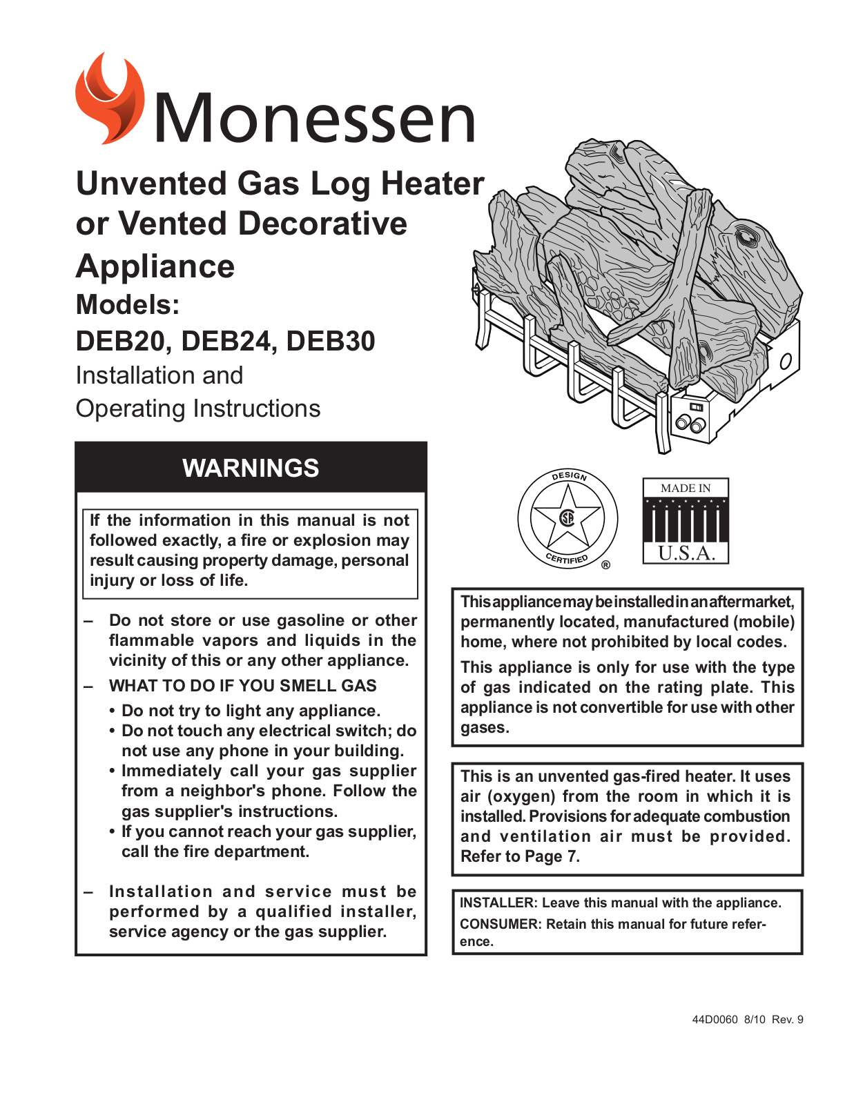 Majestic DEB20PV Installation Manual