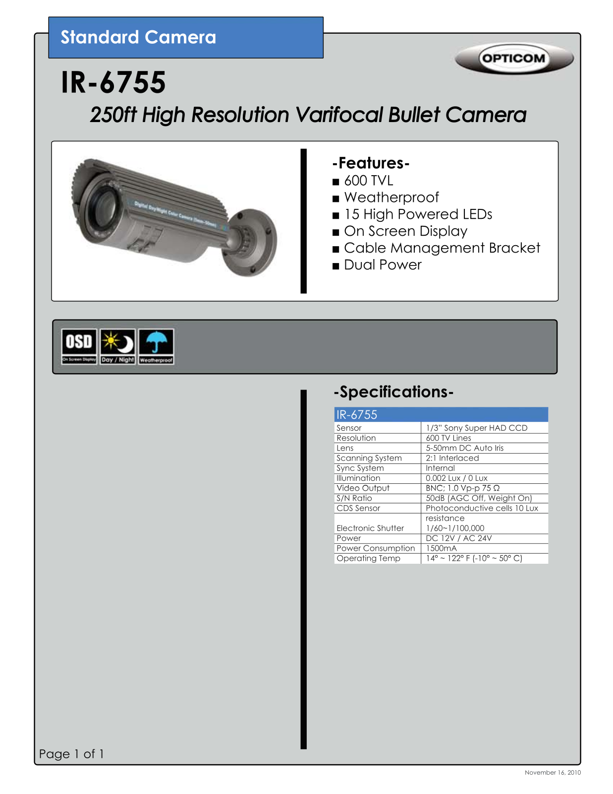 Opticom IR-6755 DATASHEET - ManualMachine.com