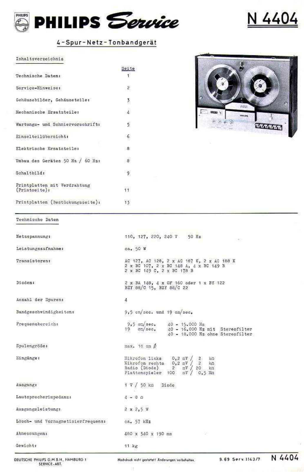 Philips N-4404 Service Manual