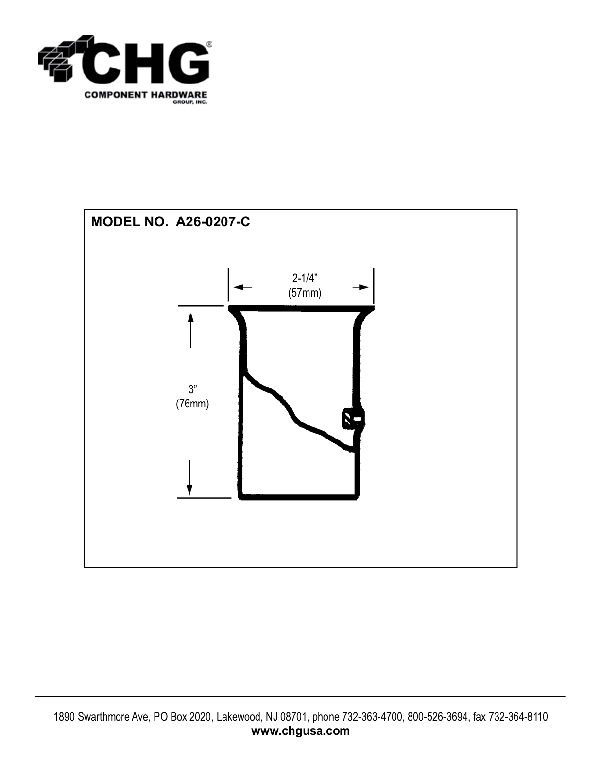 Component Hardware A26-0207-C User Manual