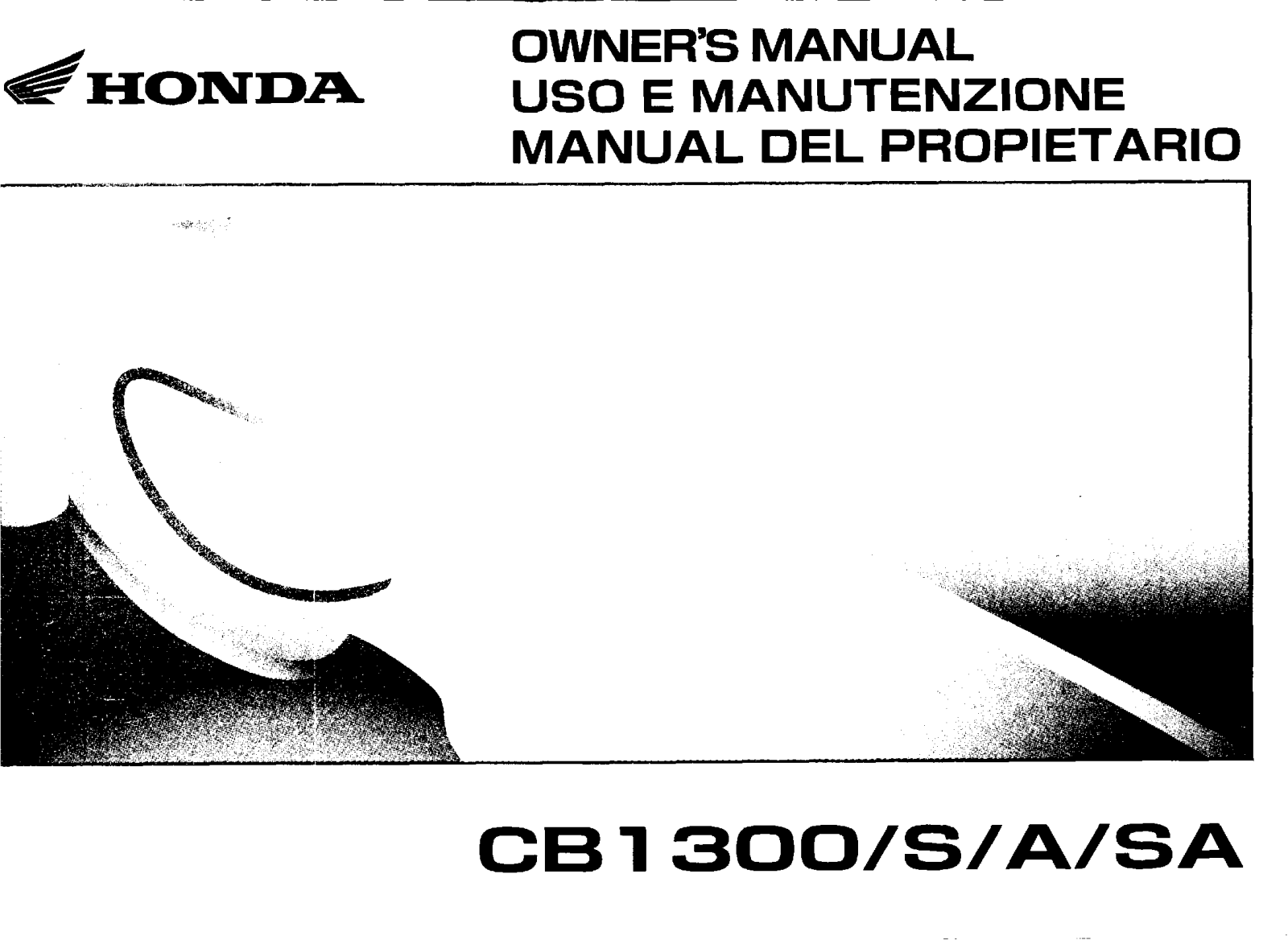 Honda CB1300S, CB1300A, CB1300SA Owner's Manual