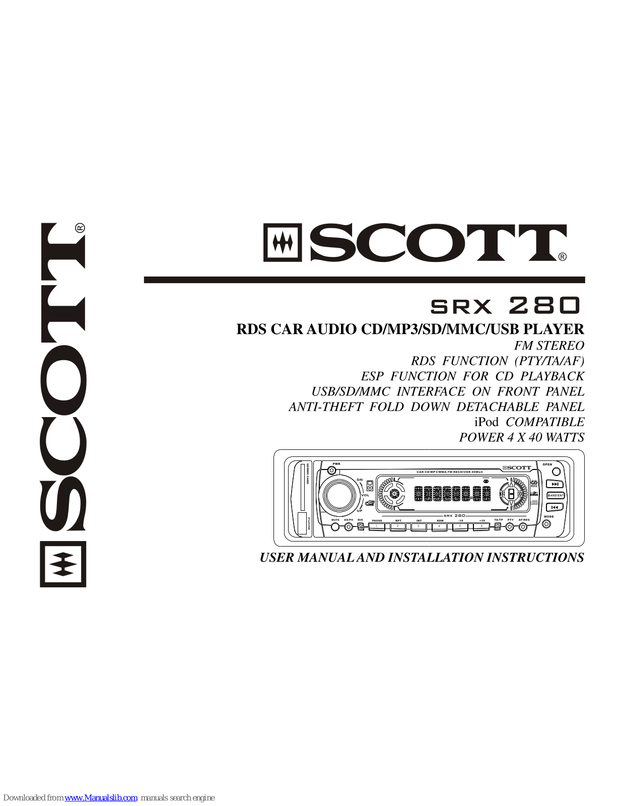 Scott SRX280,SRX 280 User Manual