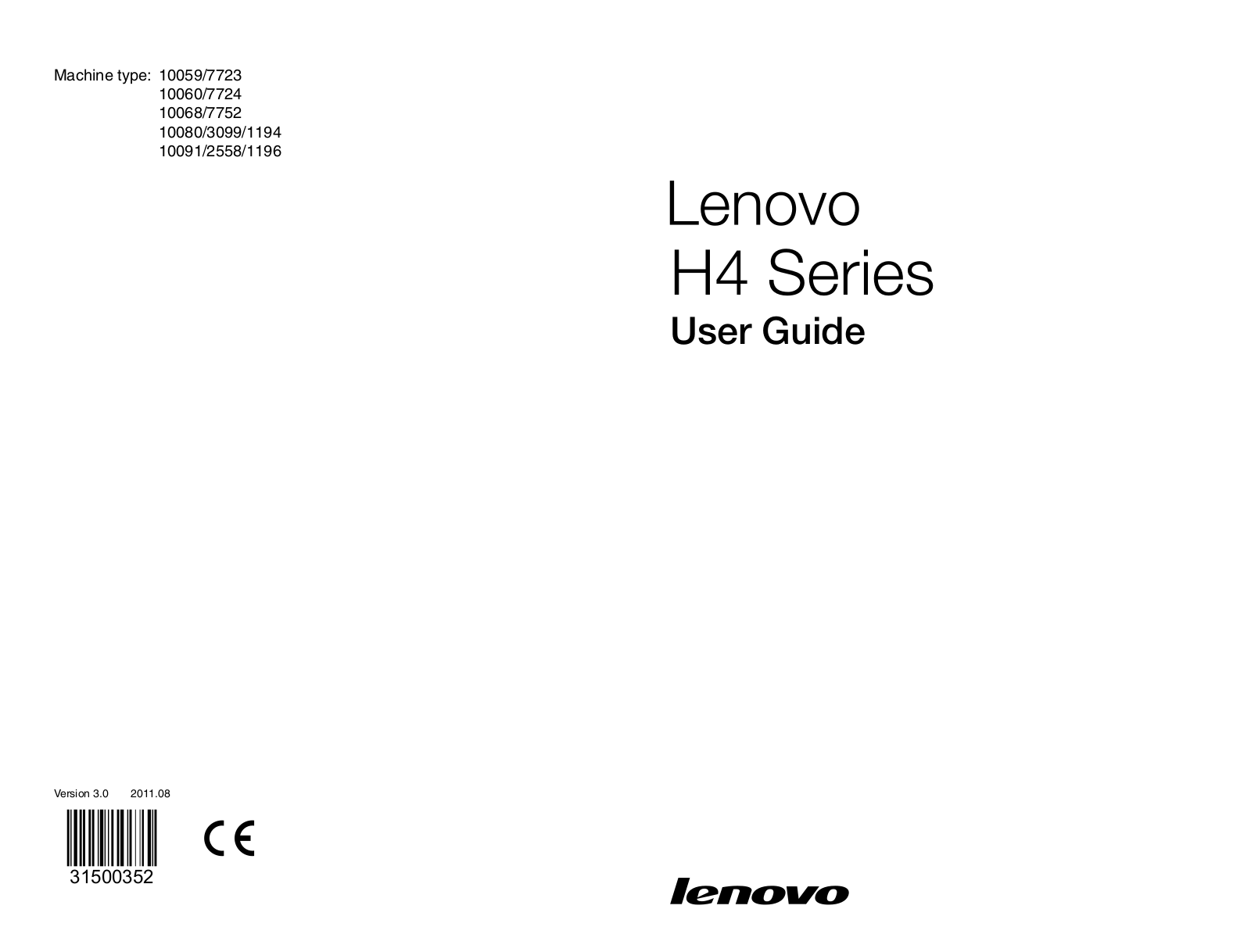 Lenovo 10091-2558-1196, 10080-3099-1194 User Manual