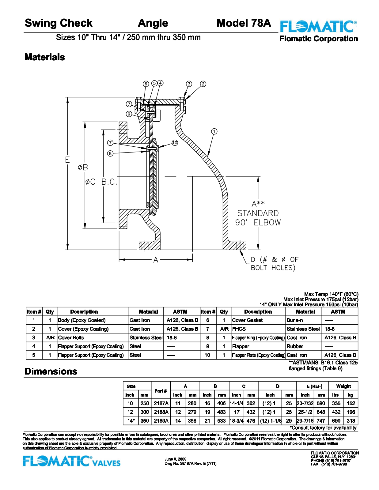 Flomatic 78A Parts List