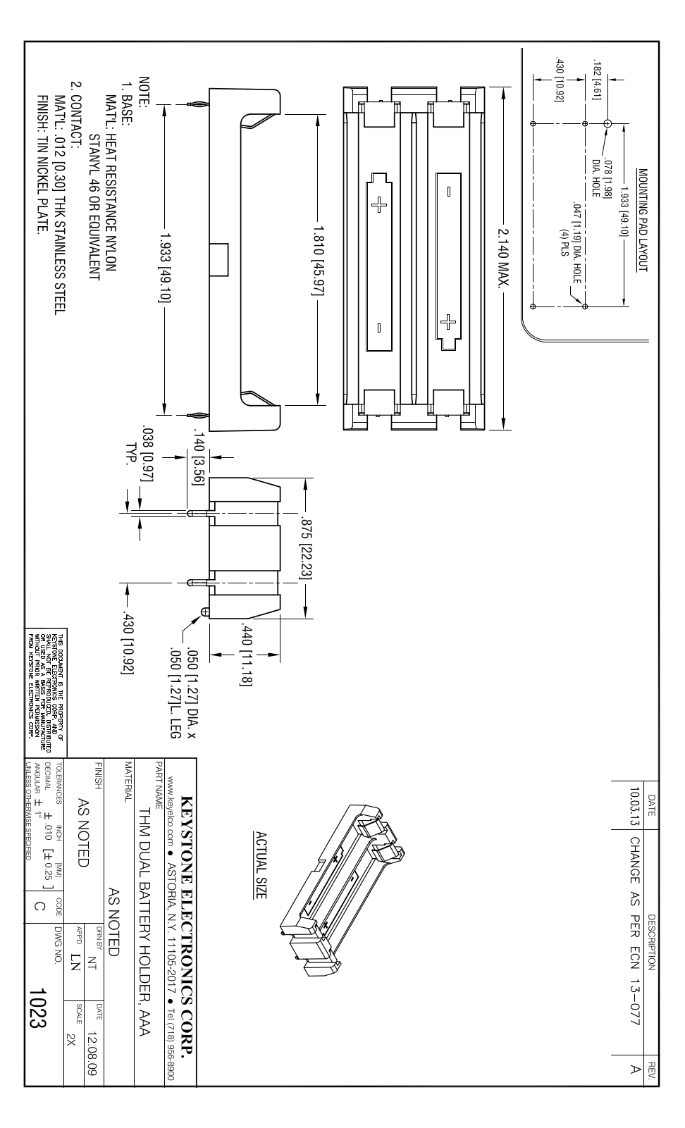 KEYSTONE KEYSTONE 1023 Datasheet - ManualMachine.com
