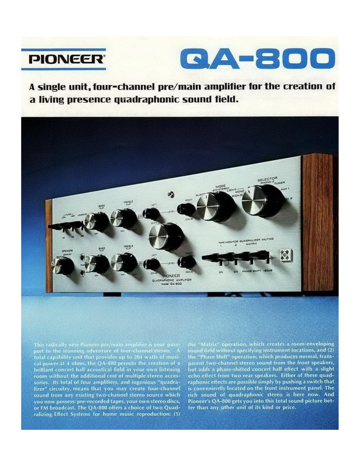 Pioneer QA-800 Brochure