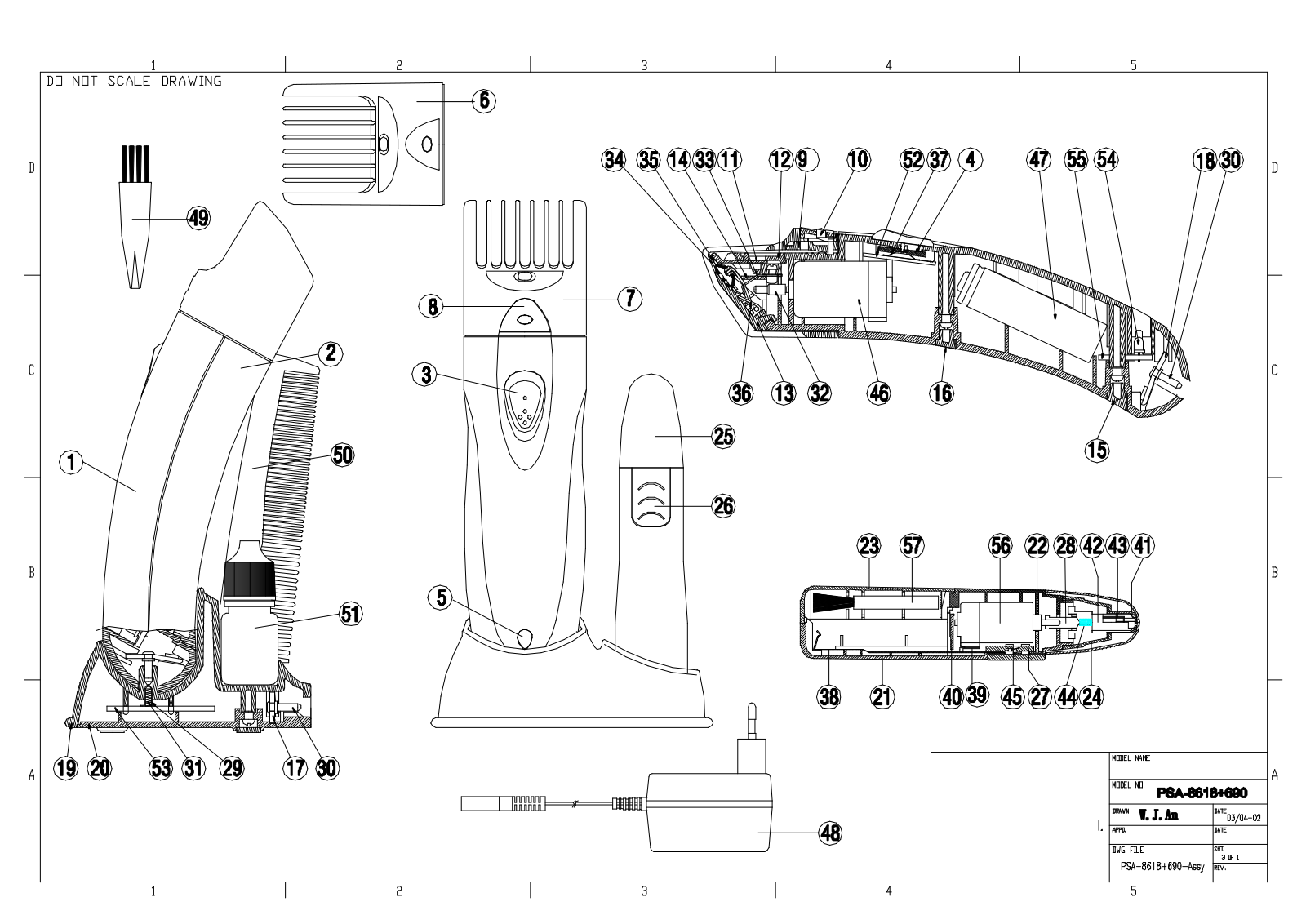 Vitek VT-1360 Exploded view