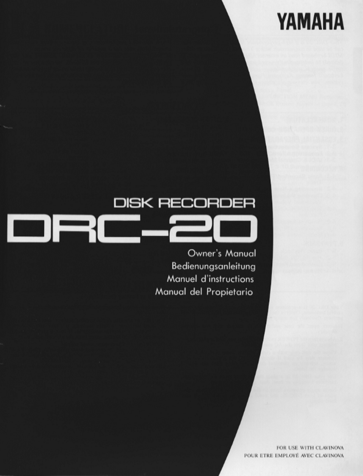 Yamaha DRC20, DRC20E User Manual