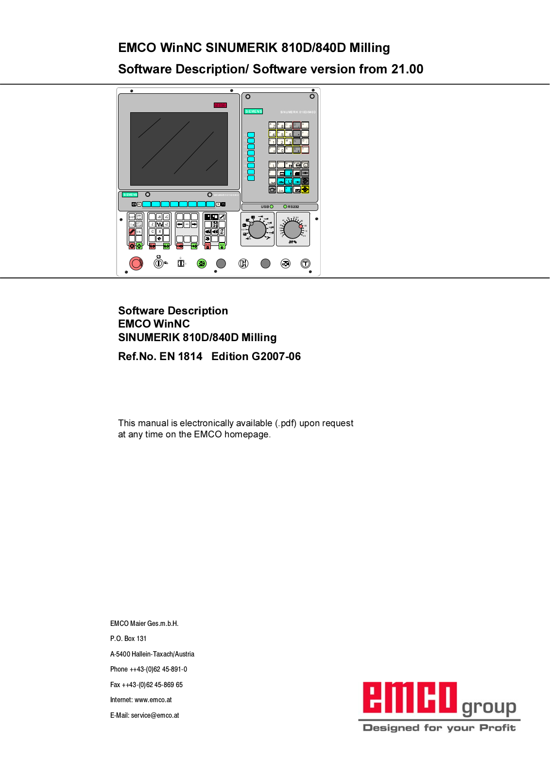 emco winnc 810D, 840D User Manual