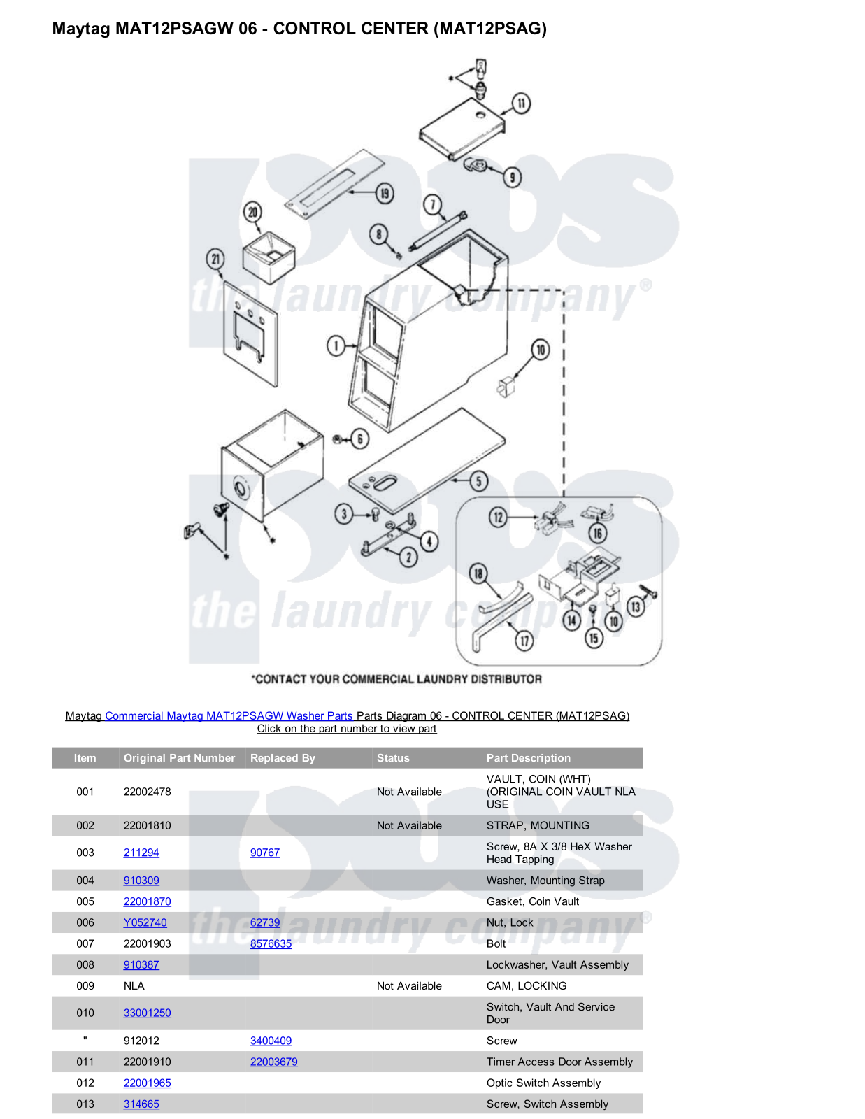 Maytag MAT12PSAGW Parts Diagram