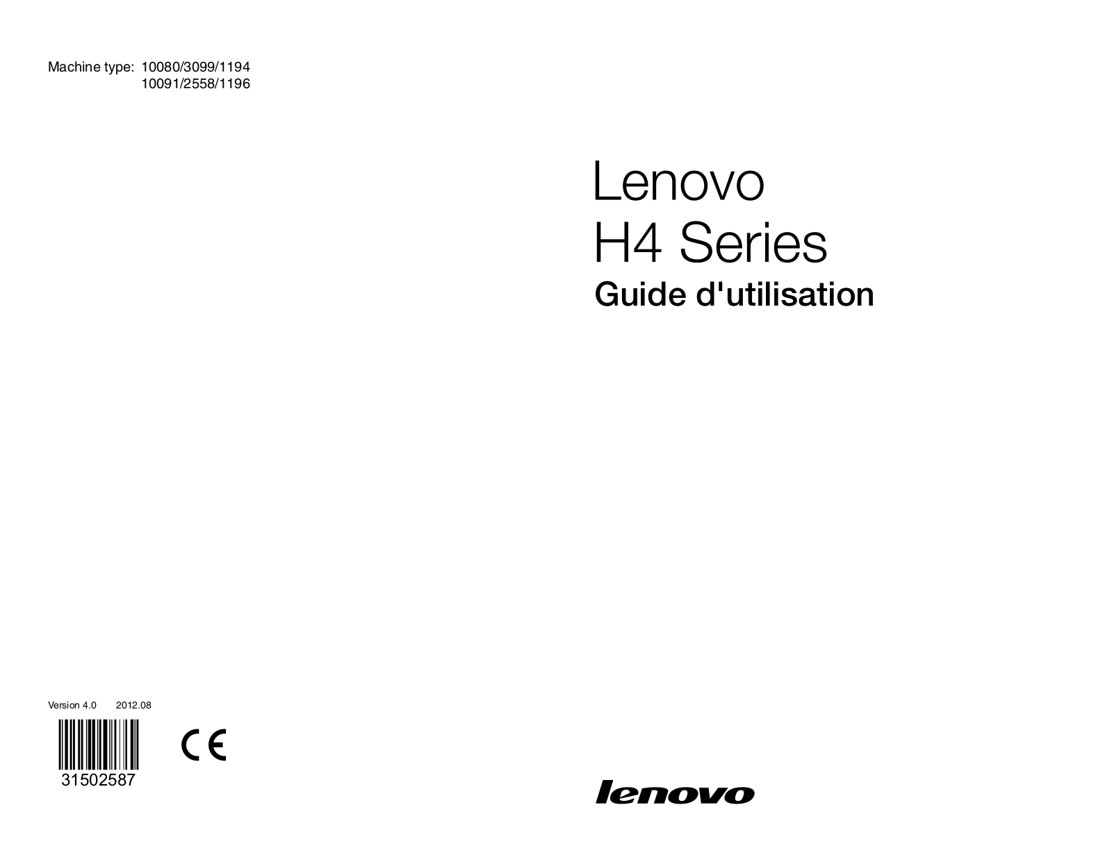 LENOVO IdeaCentre H415 User Manual