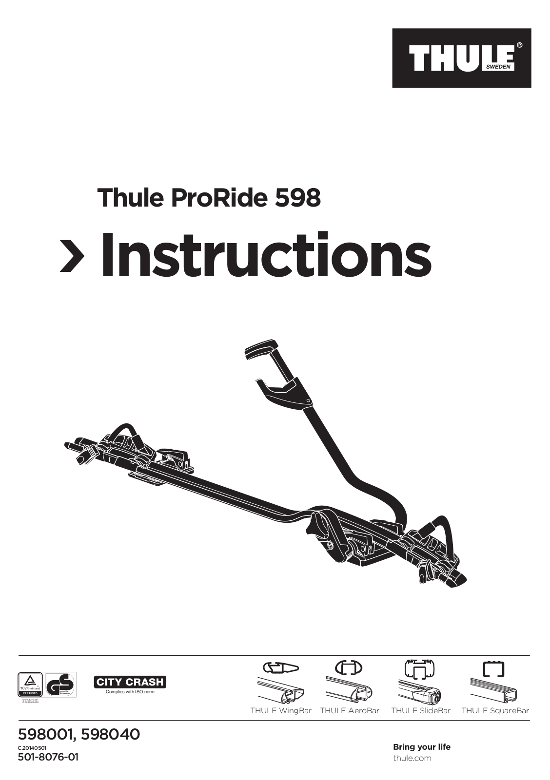 THULE ProRide 598 User Manual