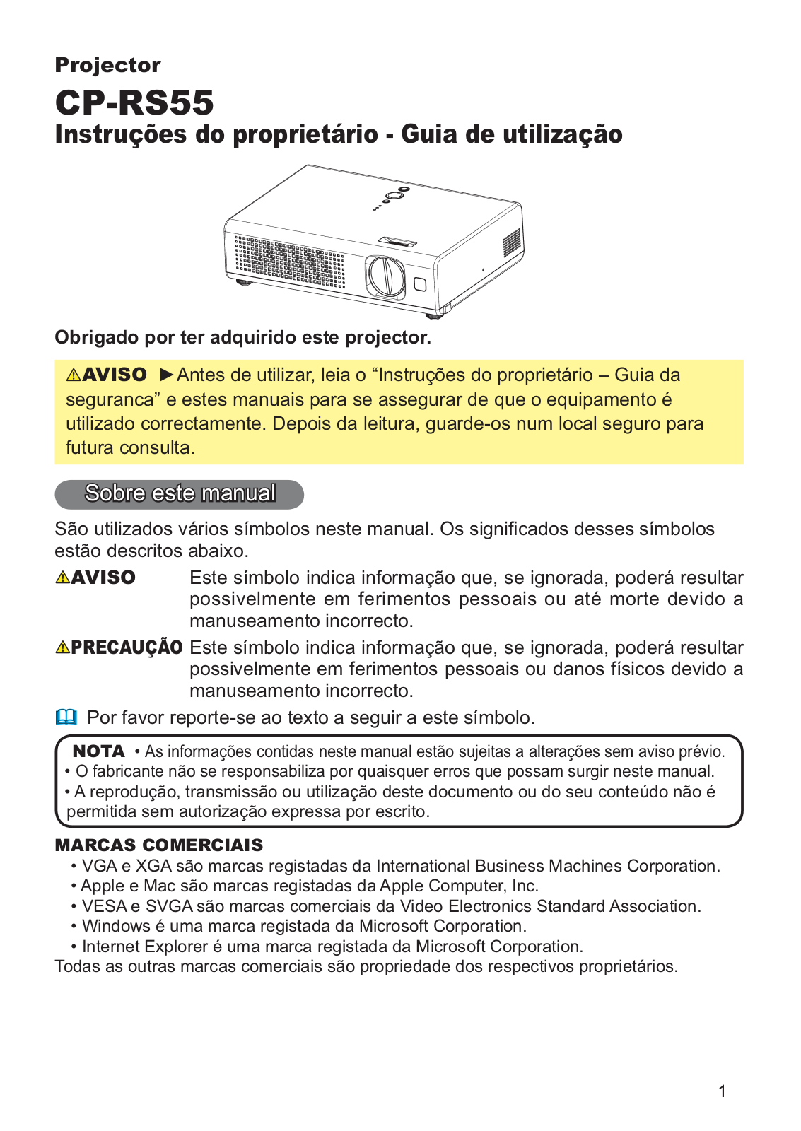 Hitachi CP-RS55CW, CP-RS55 User Manual