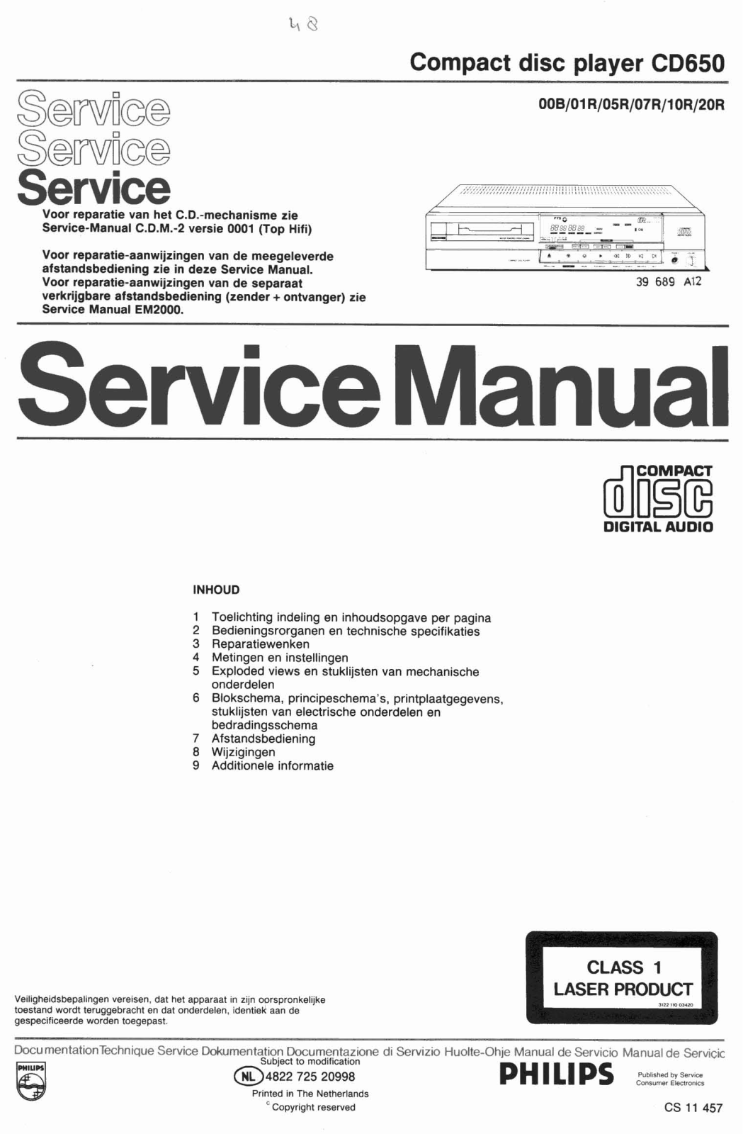 Philips CD650 SM2 Schematic