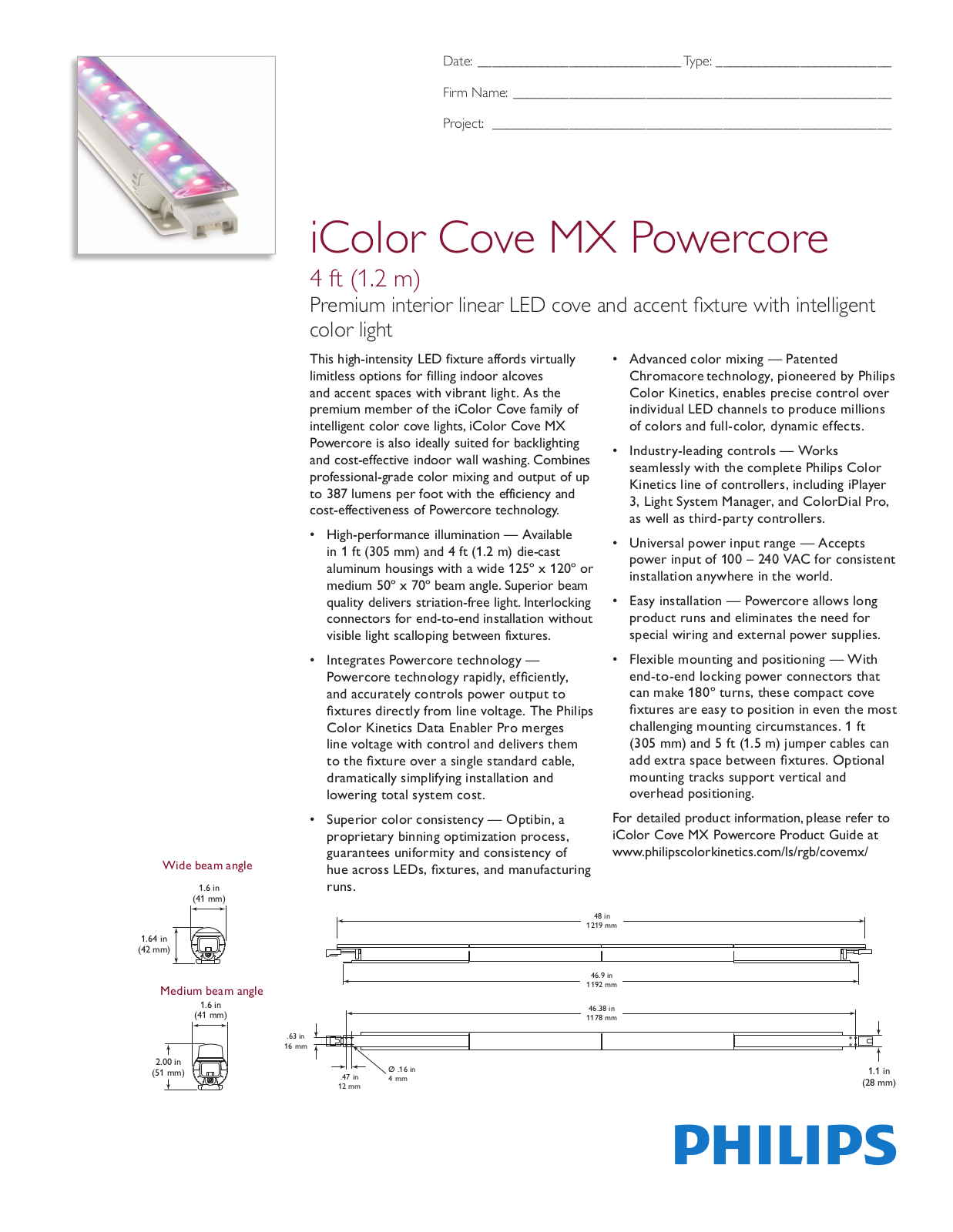 Philips Color Kinetics 123-000004-07 Specifications