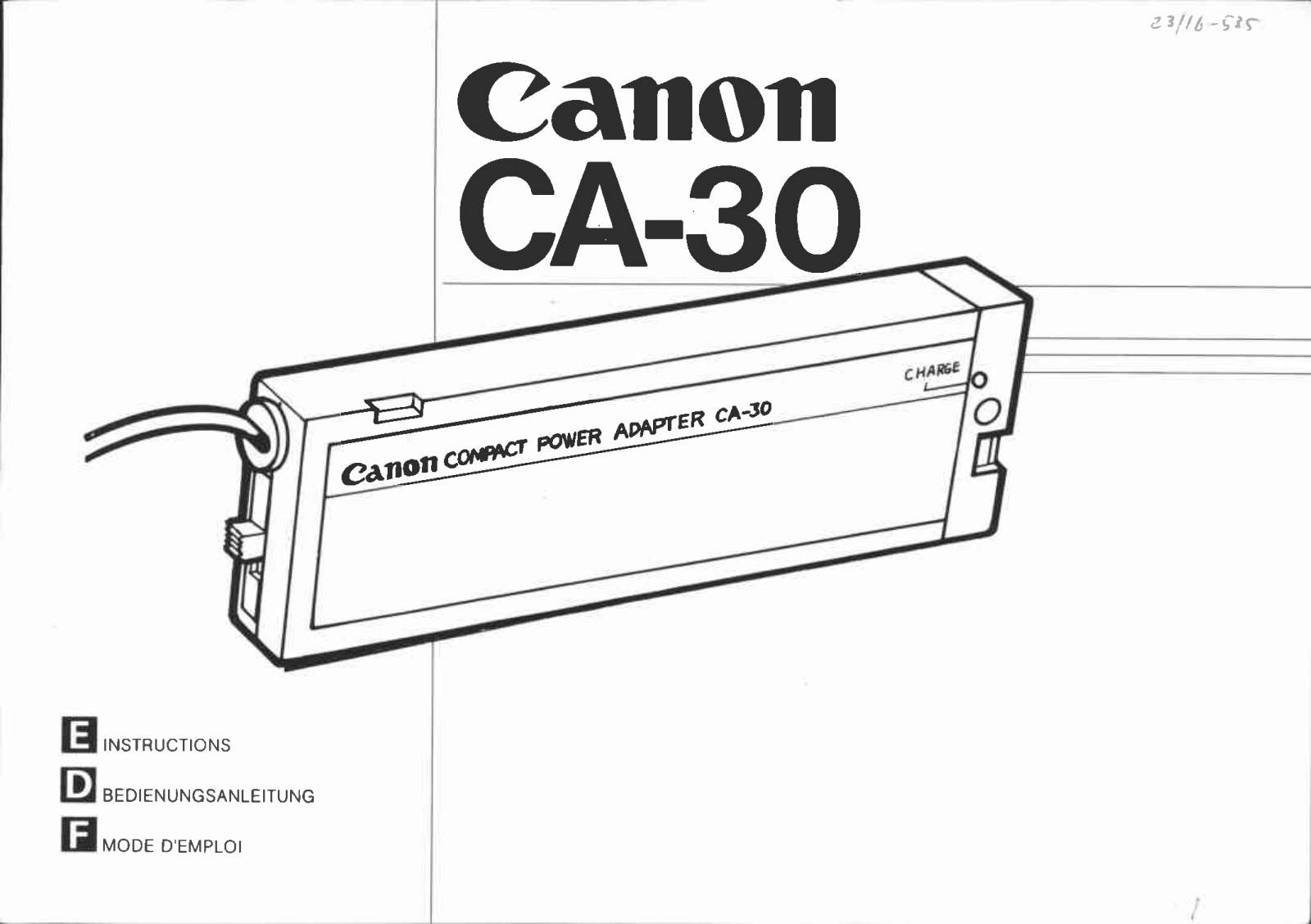 Canon CA-30 User Manual