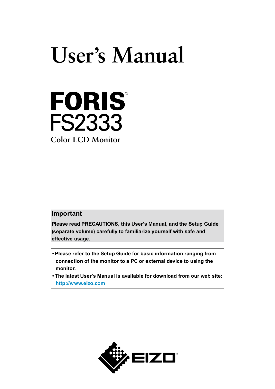 Eizo FS2333 User Manual