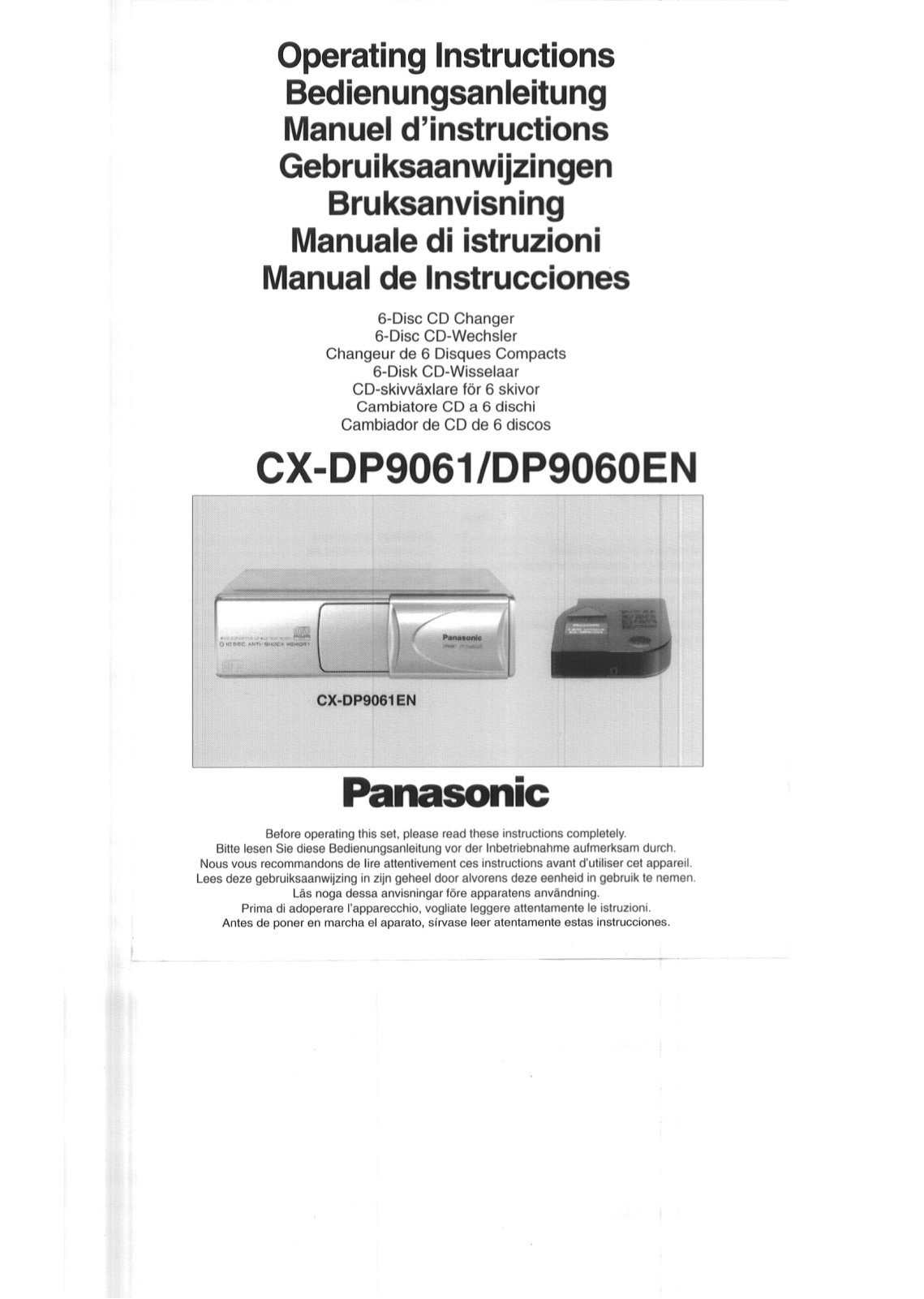 Panasonic CX-DP9060, CX-DP9061 User Manual
