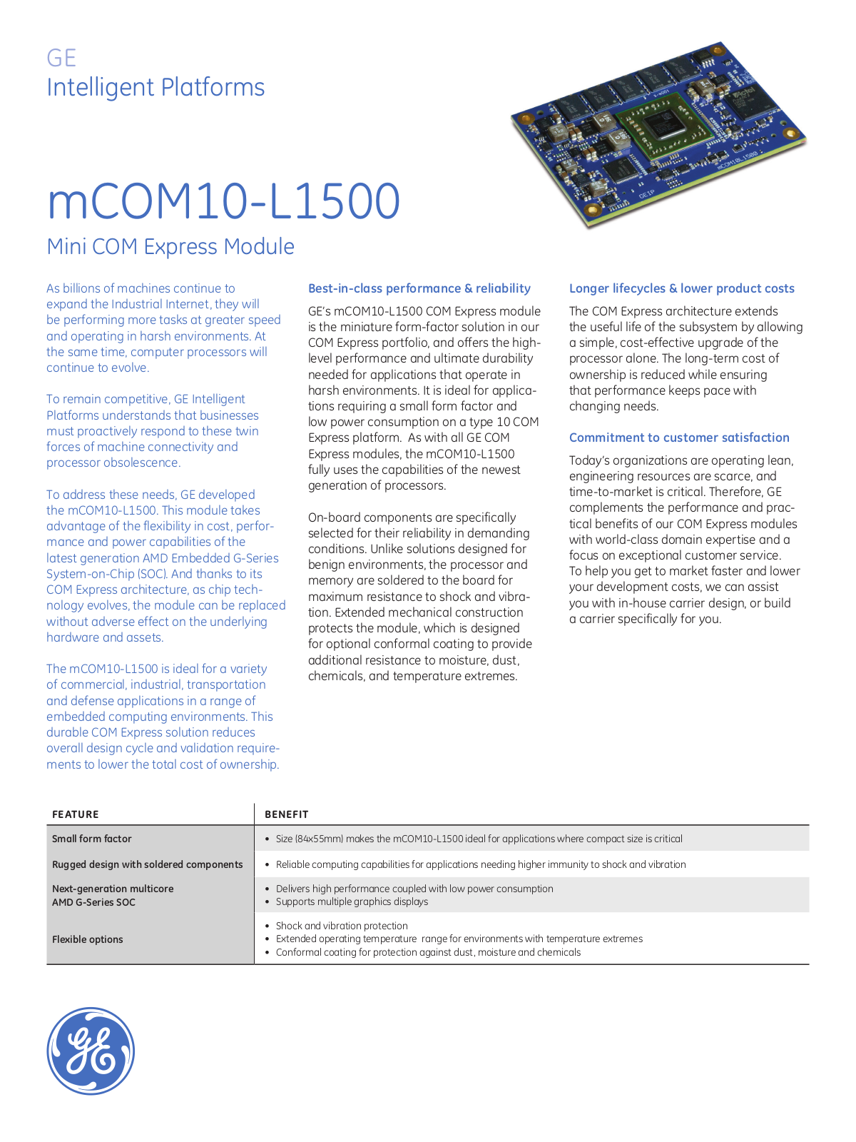 GE mCOM10-L1500 Data Sheet