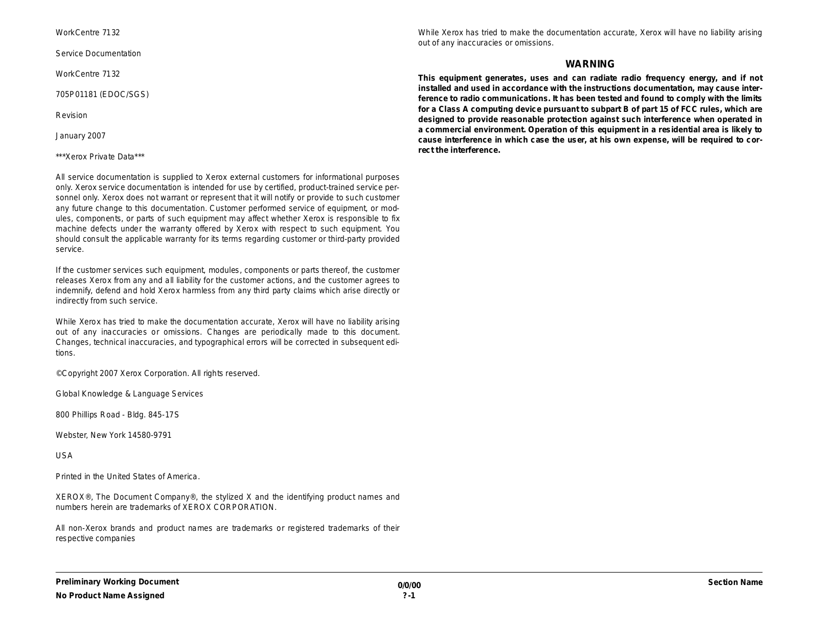 Xerox WorkCentre 7132 Service Manual