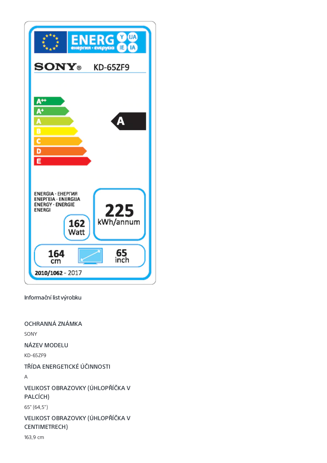 Sony KD-65ZF9 User Manual