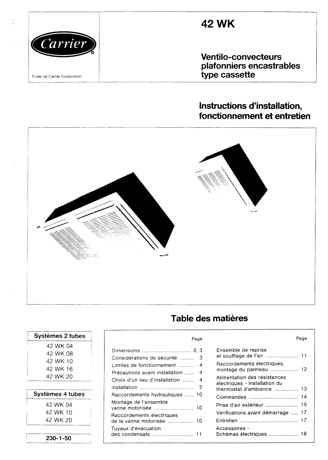 Carrier 42WKEIOM User Manual