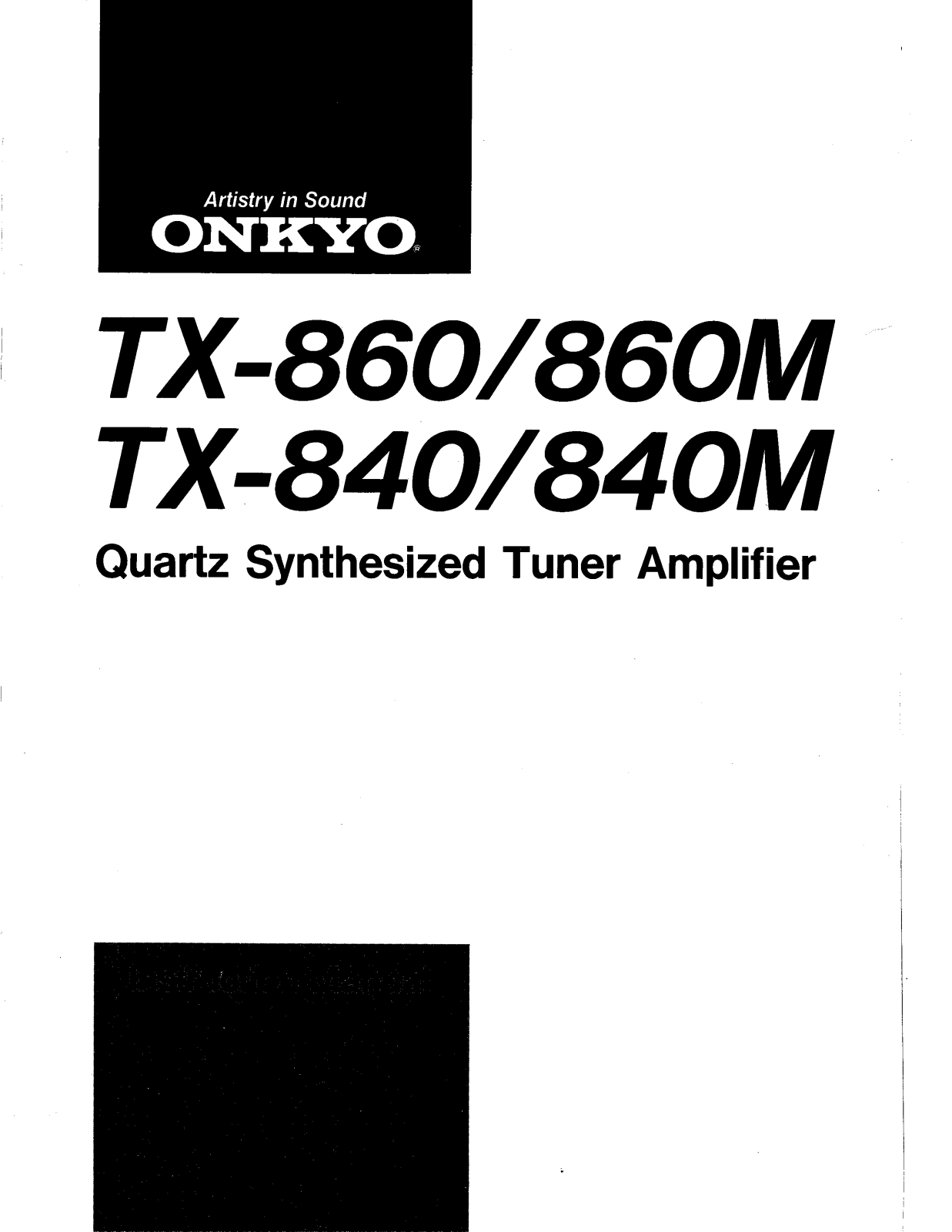 Onkyo TX-860 Owners manual