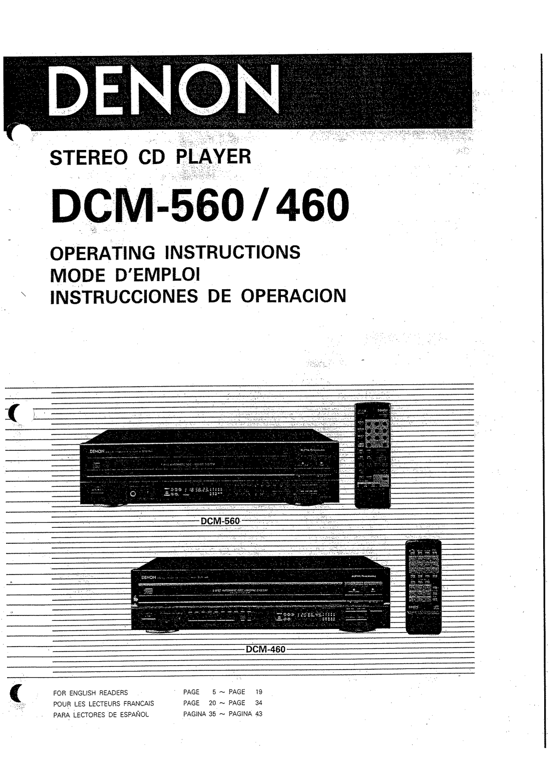 Denon DCM-560, DCM-460 Owners Manual