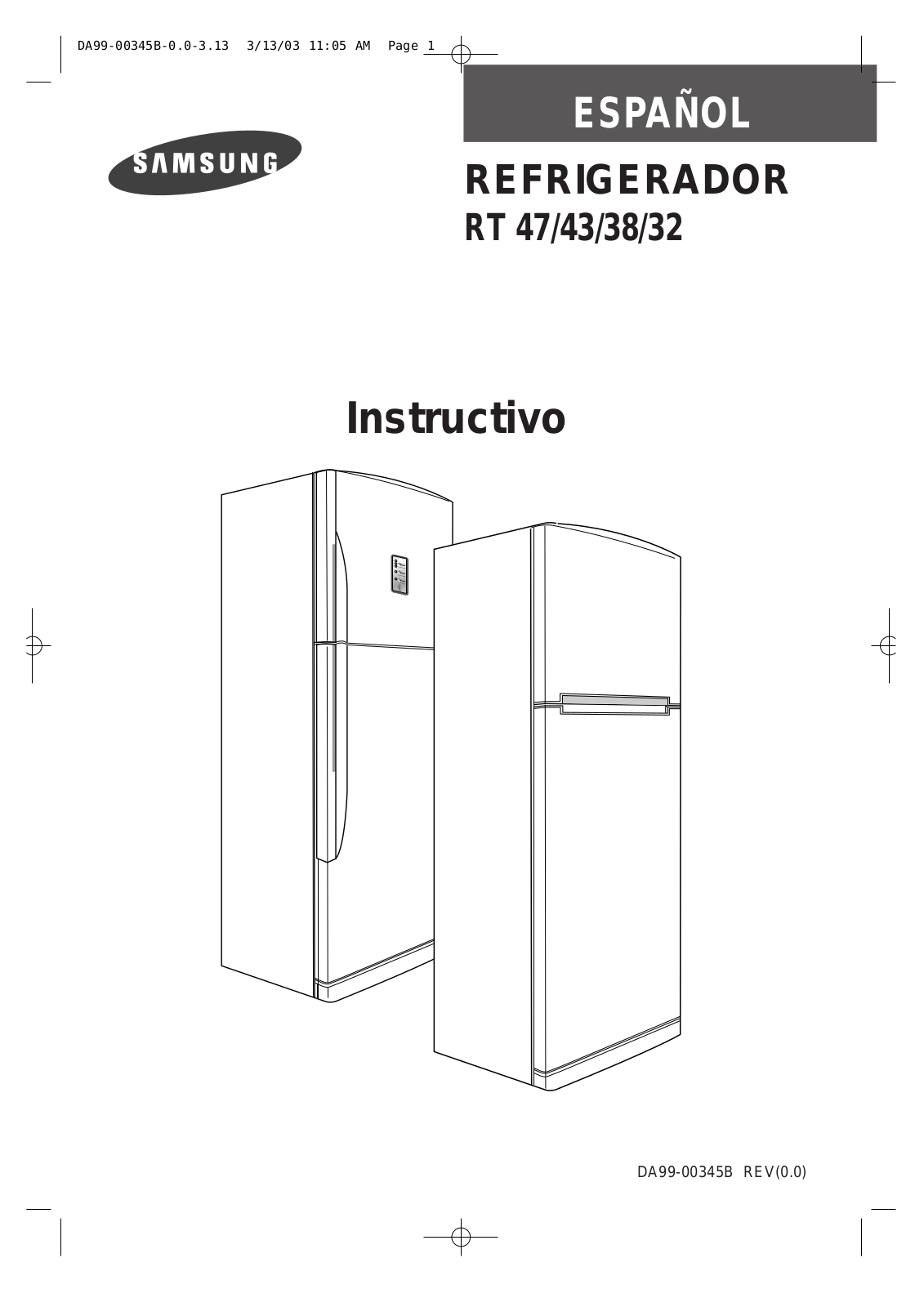 Samsung RT47EASW, RT43MASW, RT47MASW, RT38MBSW, RT43MASS User Manual