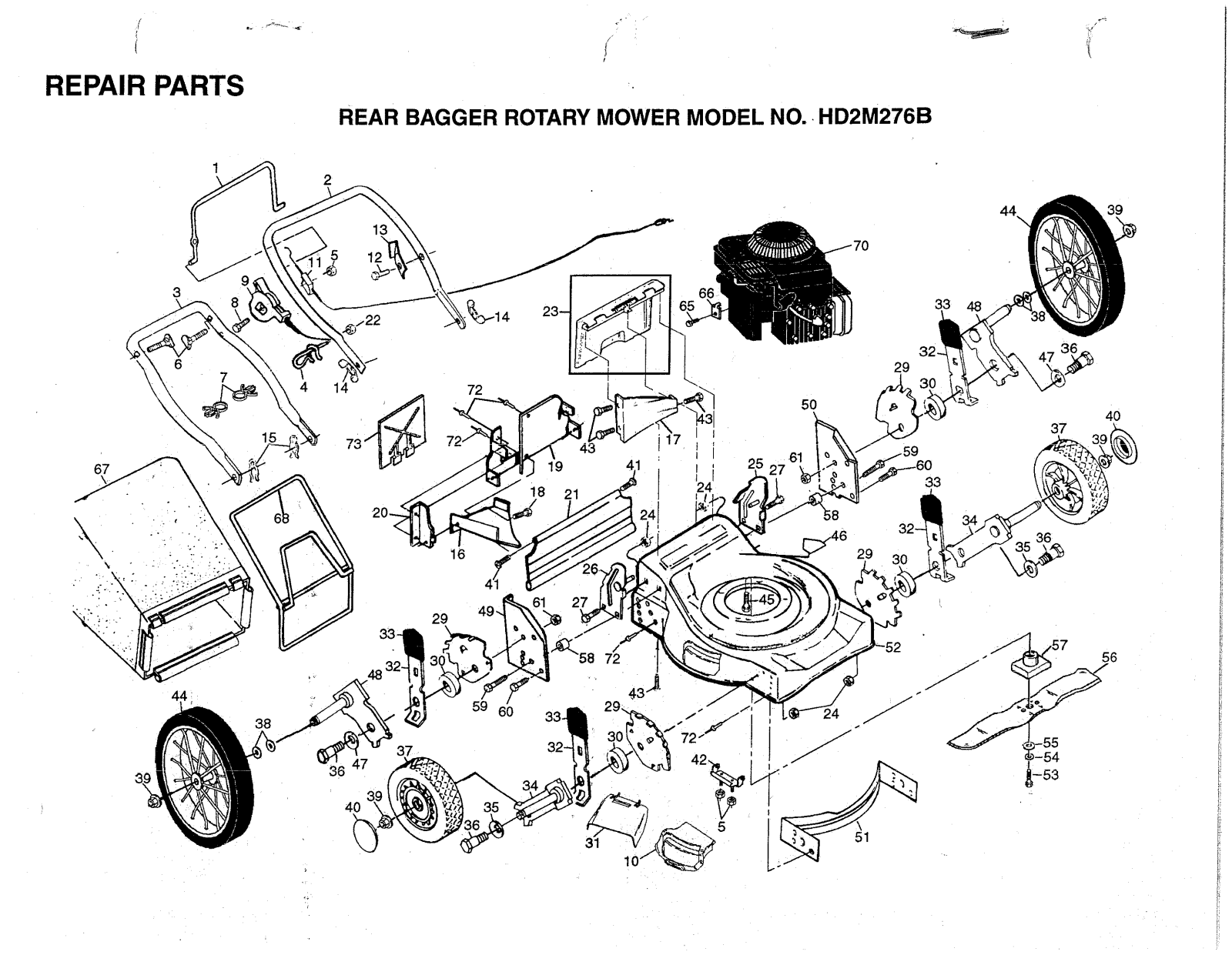 AYP HD2M276B Parts List