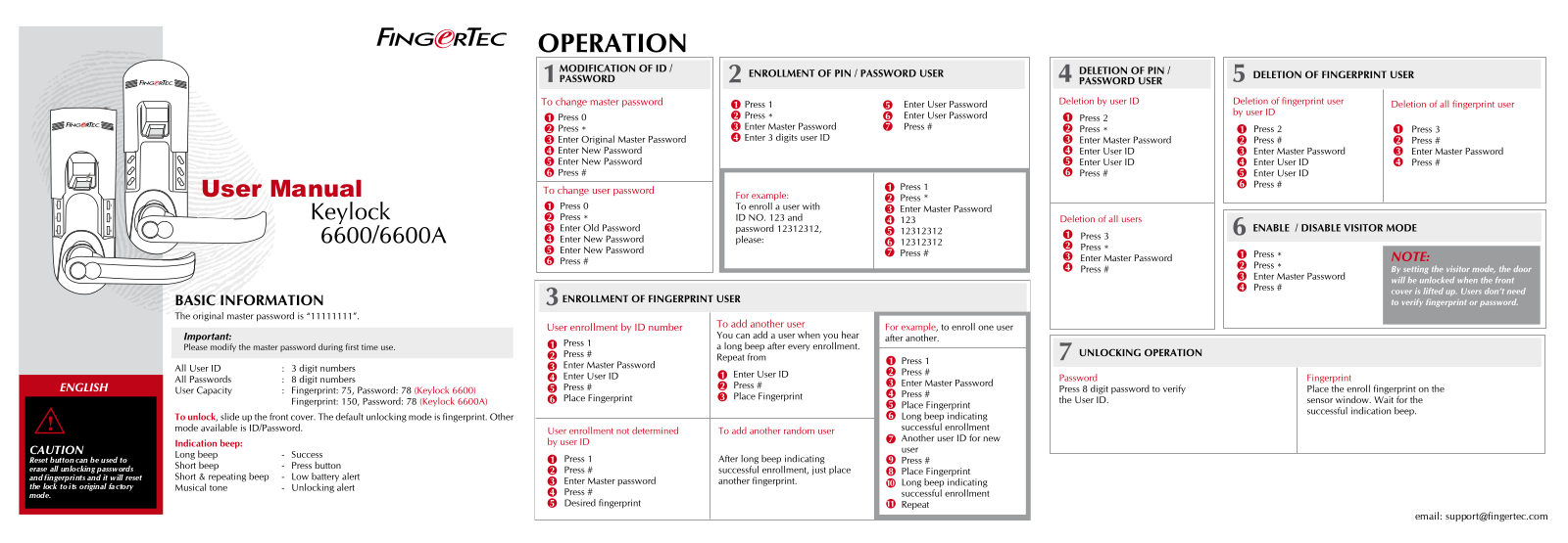 FingerTec 6600A User Manual