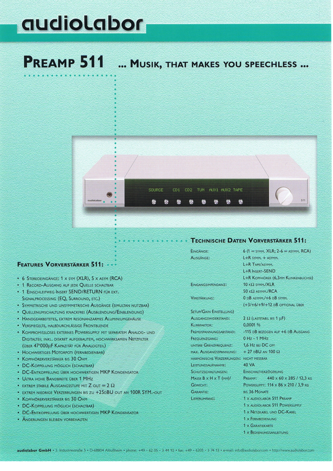 Audiolabor 511 Brochure