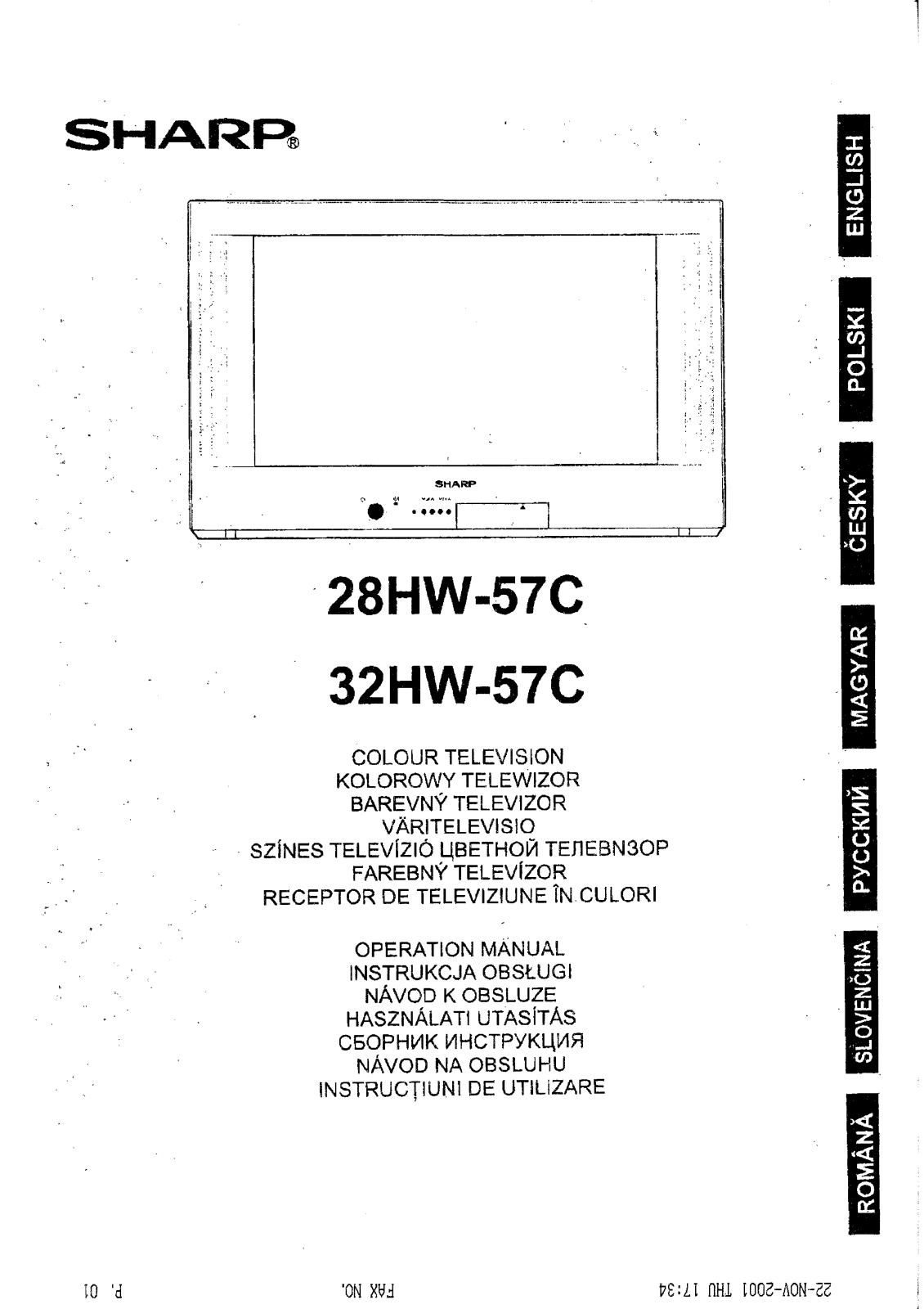 Sharp 32HW-57C, 28HW-57C User Manual