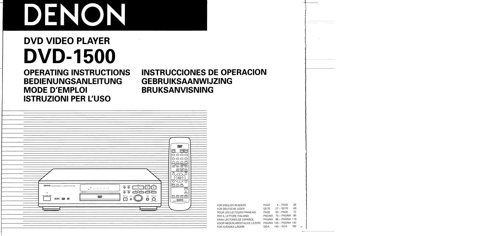 Denon DVD-1500 OPERATING INSTRUCTIONS