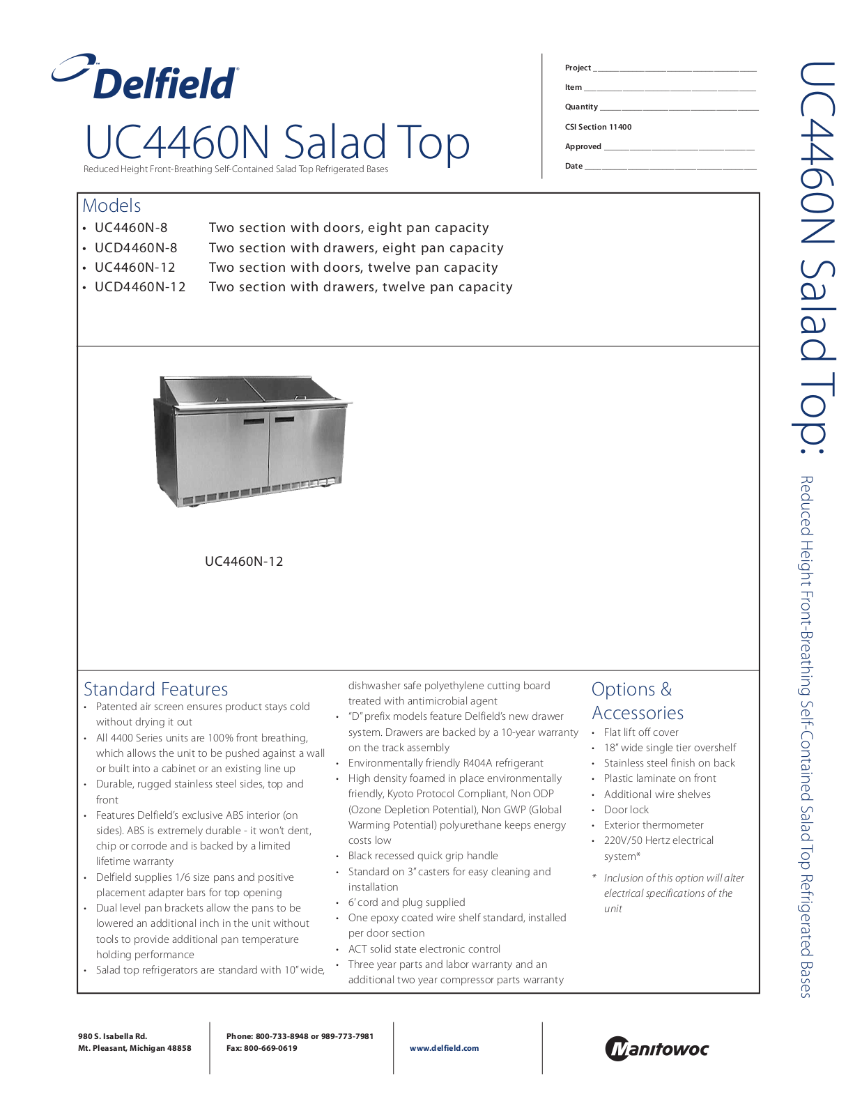 Delfield UC4460N-8 User Manual