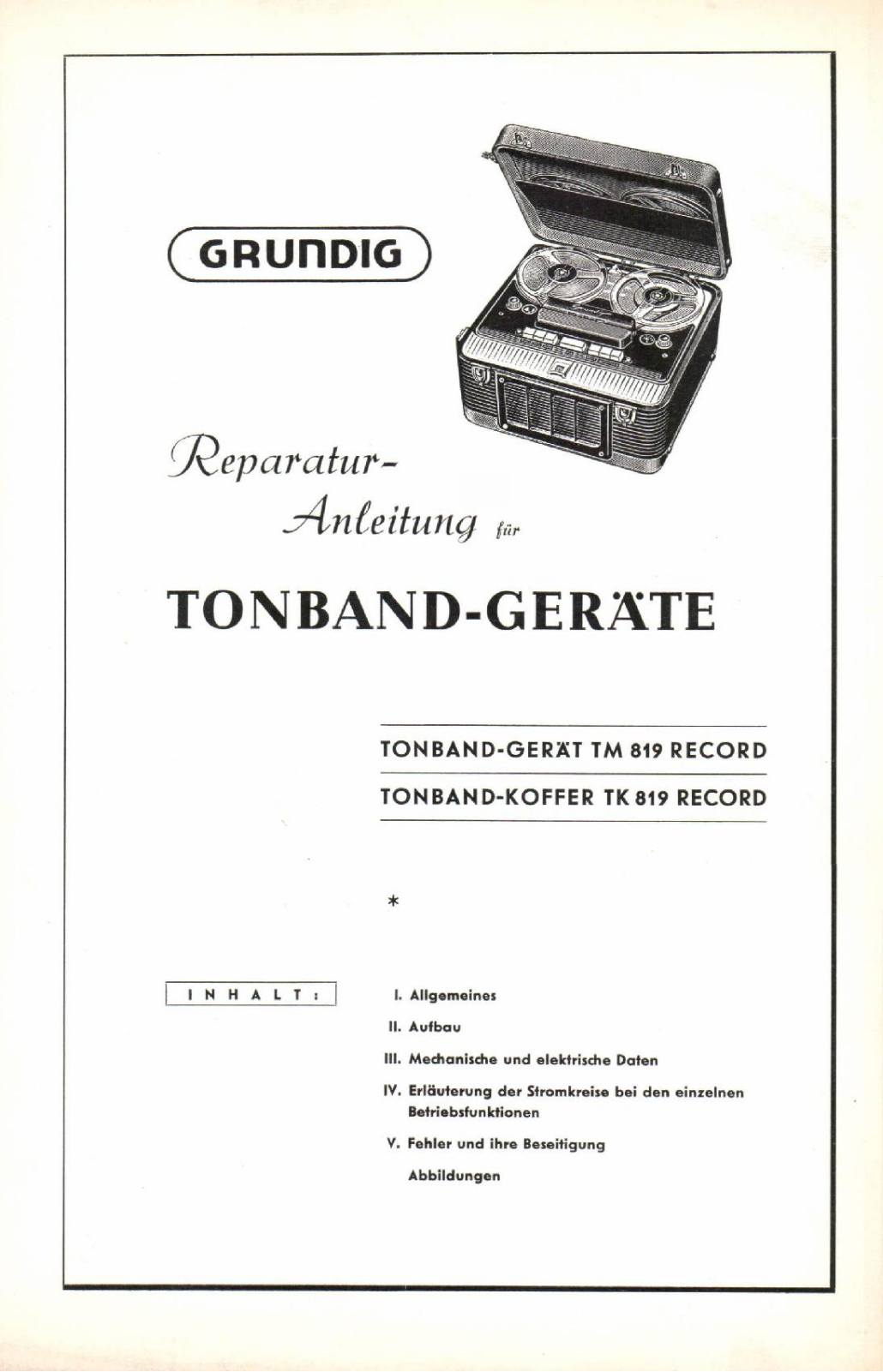 Grundig TK-819 Service Manual
