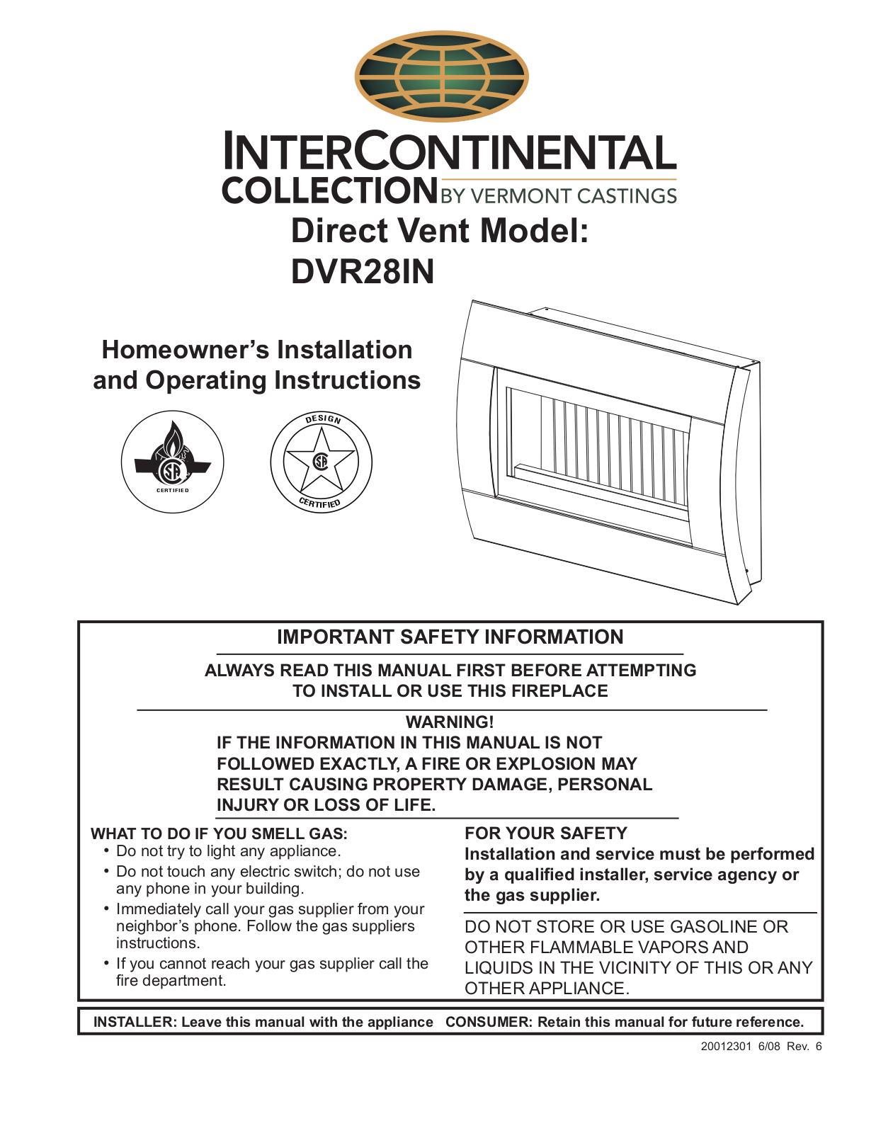 Vermont Casting DVR28IN User Manual