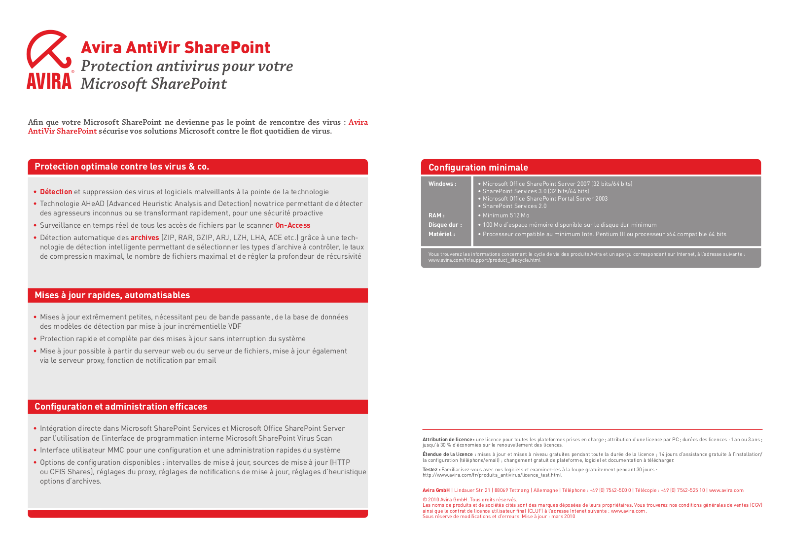 Avira ANITVIR SHAREPOINT DATASHEET