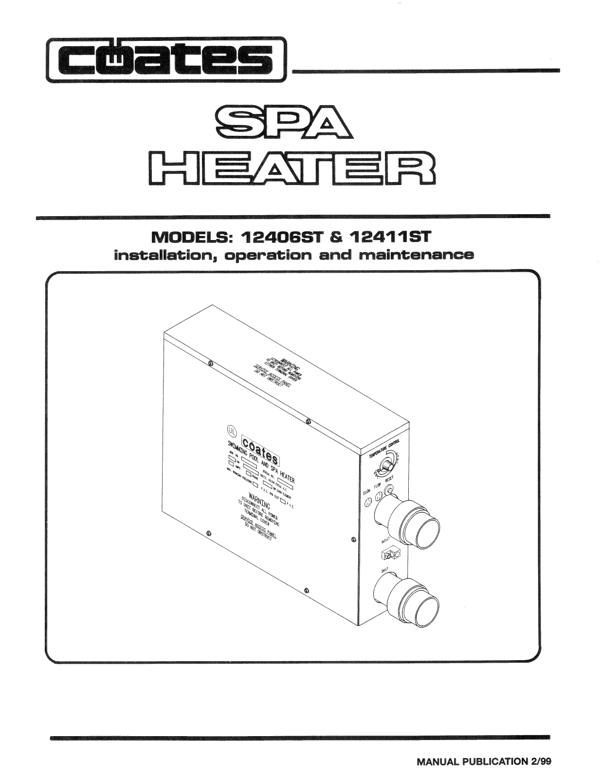 Coates Heater Co. 12406ST Installation  Manual