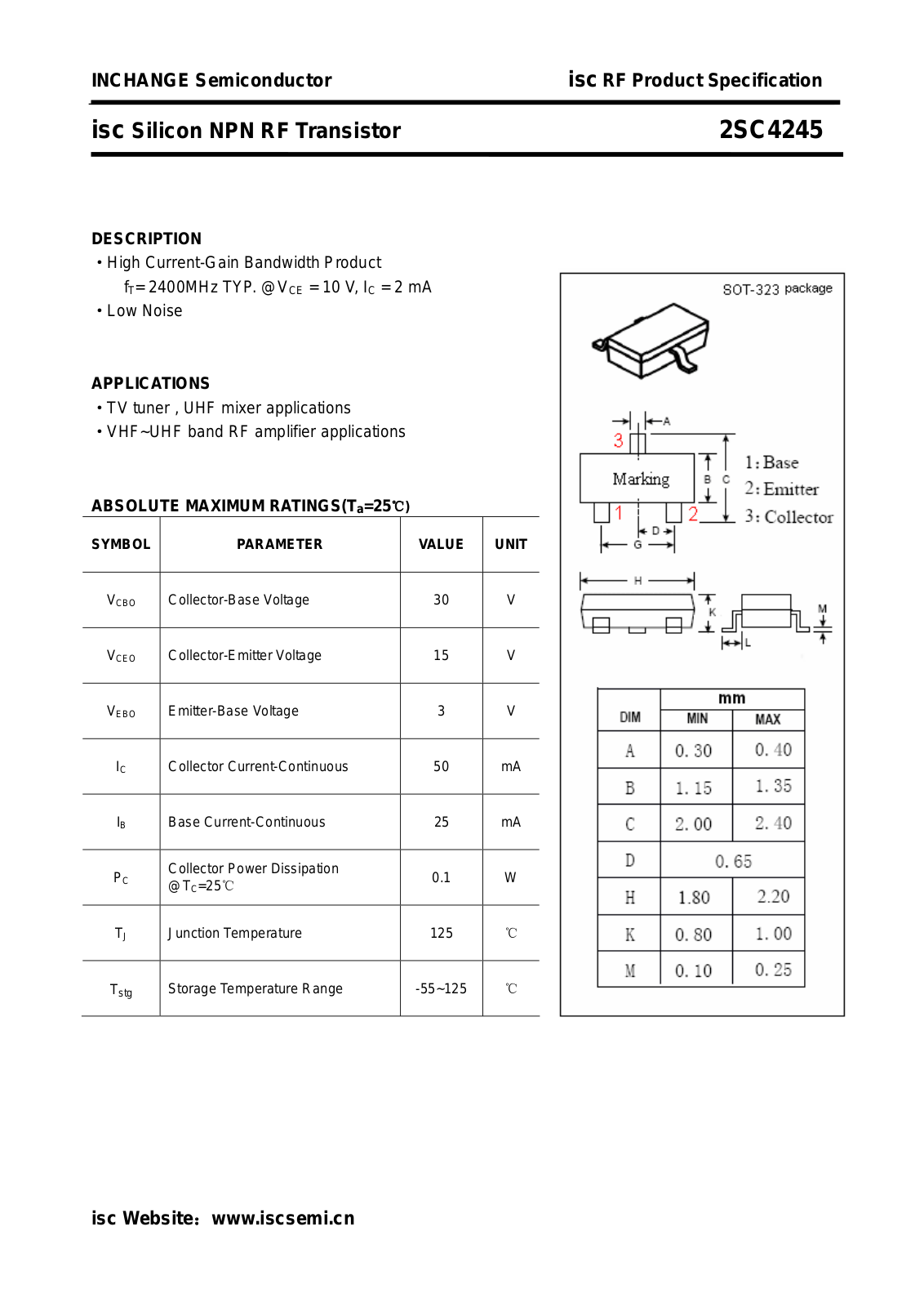 Datasheet 2sc4245 Datasheet - ManualMachine.com