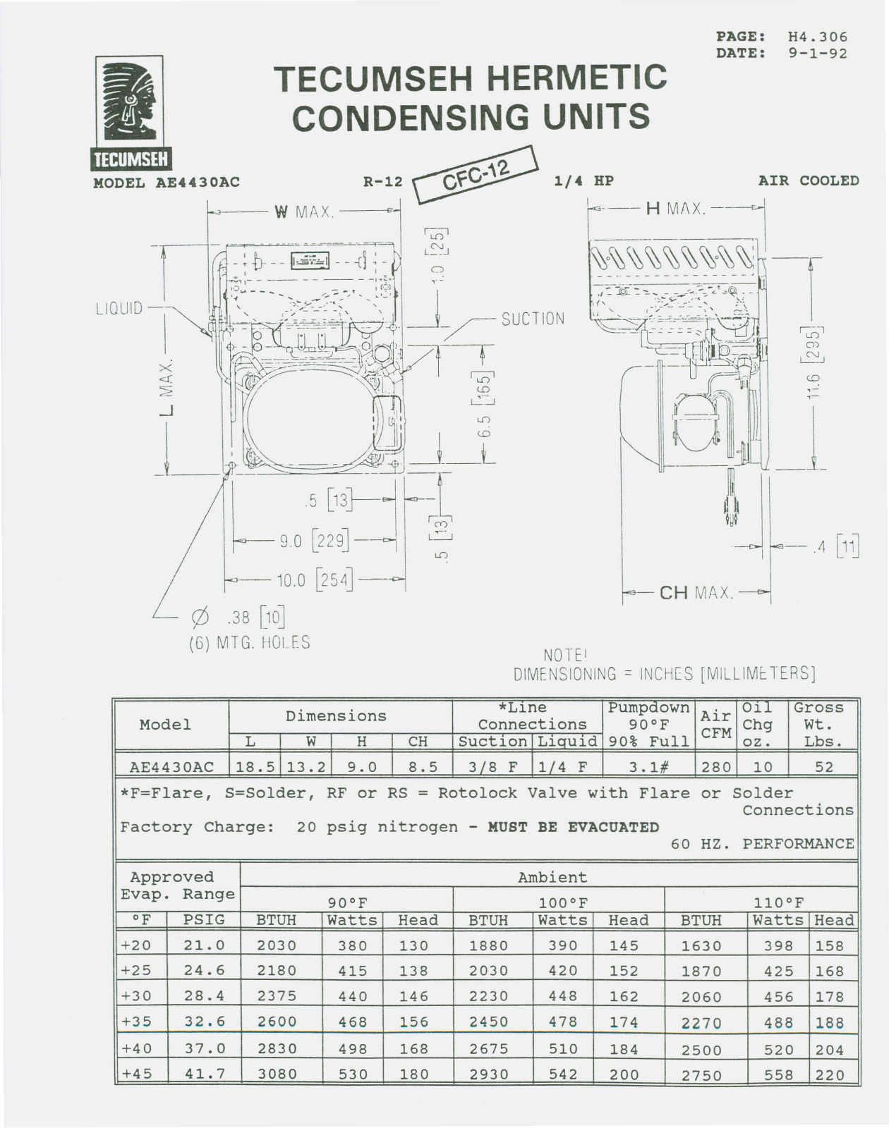 Tecumseh AE4430AC User Manual
