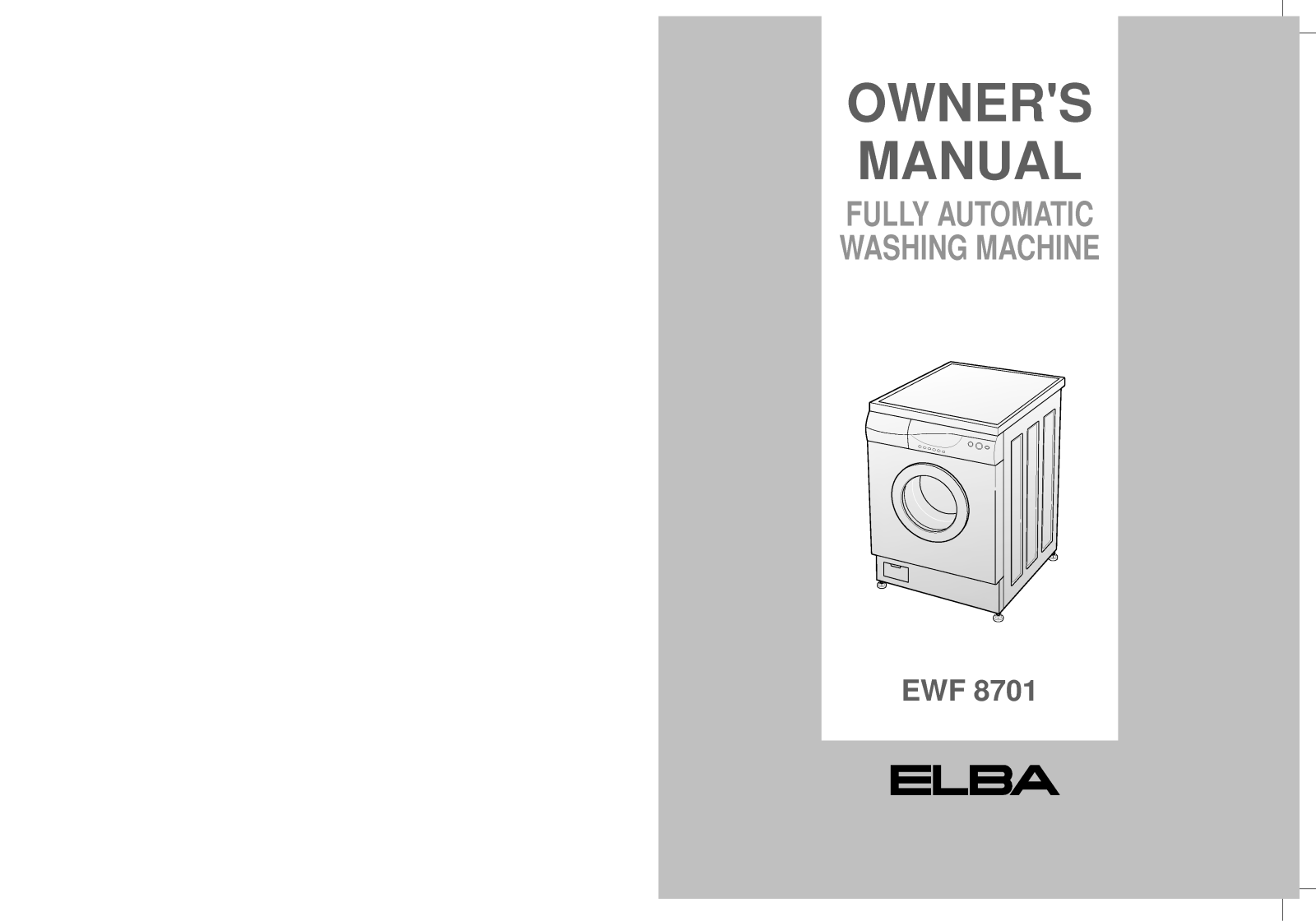 LG EWF8701 User Manual